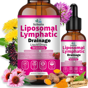 Scibalia Liposomal Lymphatic Drainage Drops, 11-in-1 Organic Lymphatic Support with Red Clover Echinacea Elderberry Burdock Root for Lymph Cleanse Immune Support & Daily Detox Vegan Non-GMO Scibalia Au supplements