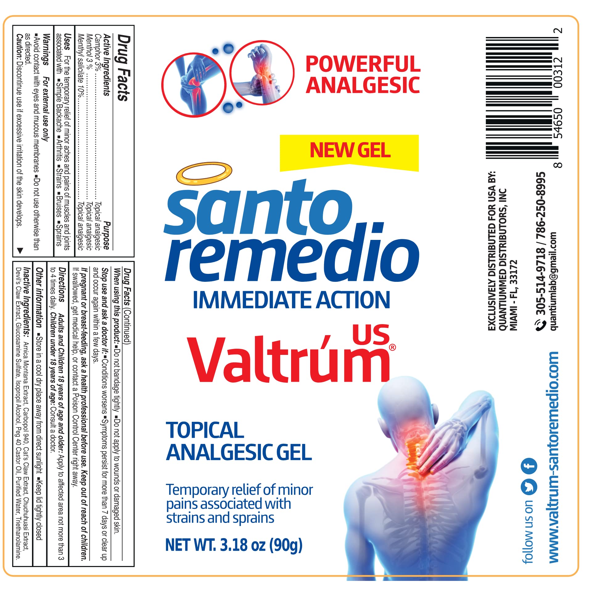 Valtrum Fast and Effective Relief. The only Natural Components Gel for External use with Powerful Action, Whose Effects are perceived Within 40 Seconds of Being Used. Valtrum Au supplements