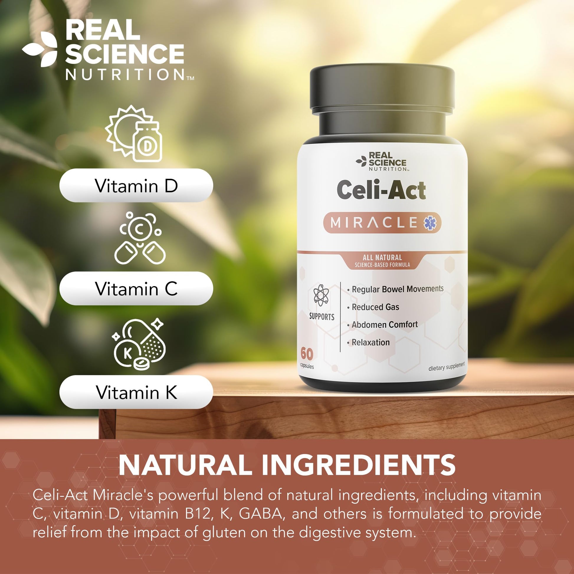 Real Science Nutrition Celi-Act Miracle is a Natural Supplement to Support Celiac Discomfort and Digestive Health Real Science Nutrition Au supplements
