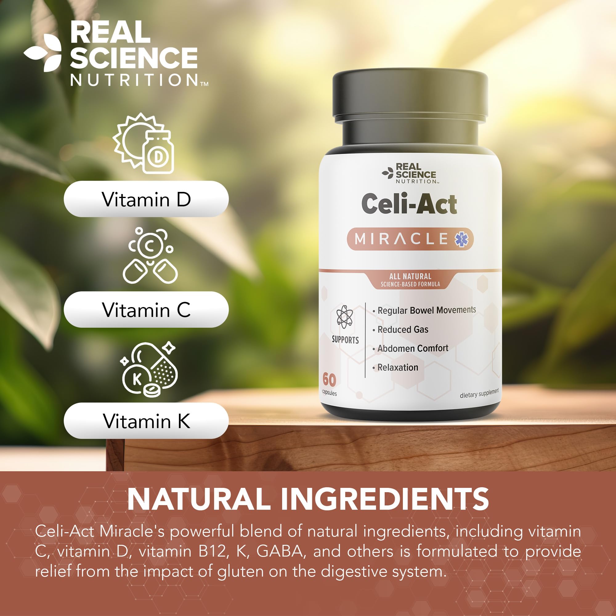 Real Science Nutrition Celi-Act Miracle is a Natural Supplement to Support Celiac Discomfort and Digestive Health Real Science Nutrition Au supplements