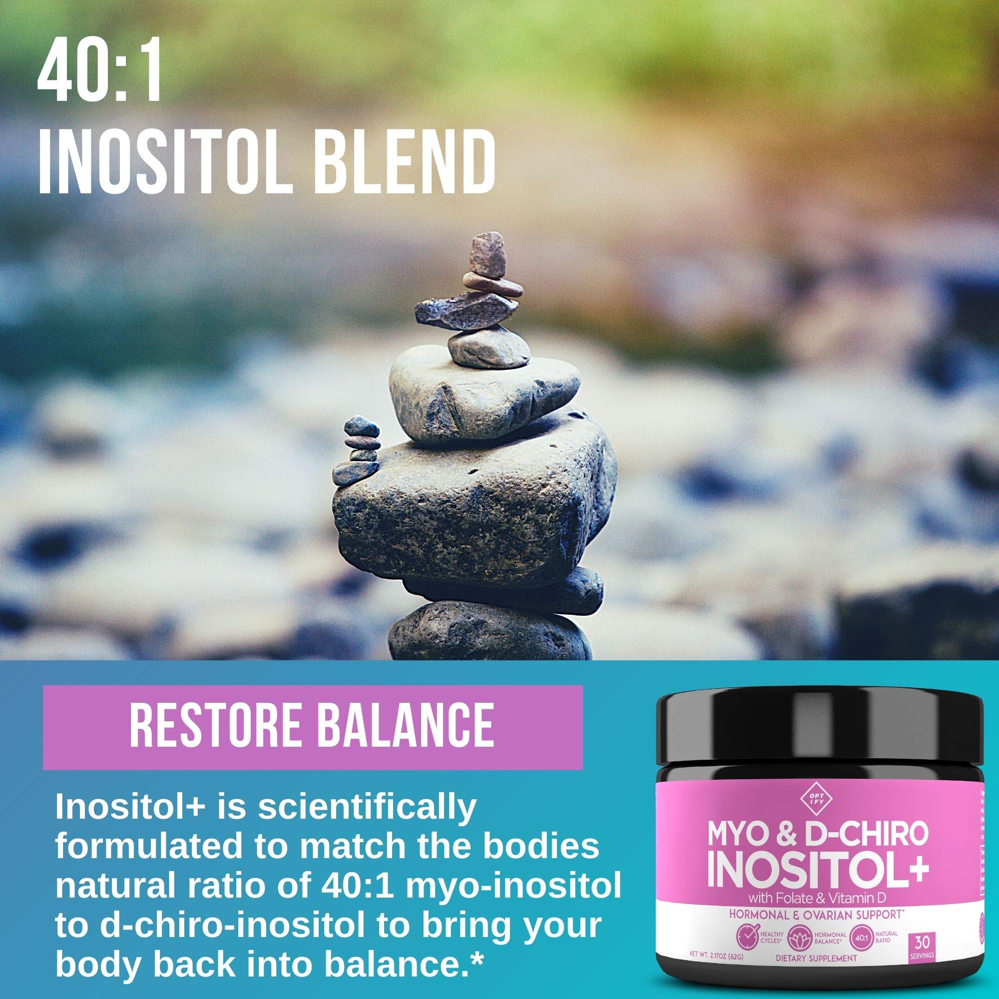 Premium Inositol Supplement Bundle - Myo-Inositol and D-Chiro Inositol Plus Folate Optify Au supplements