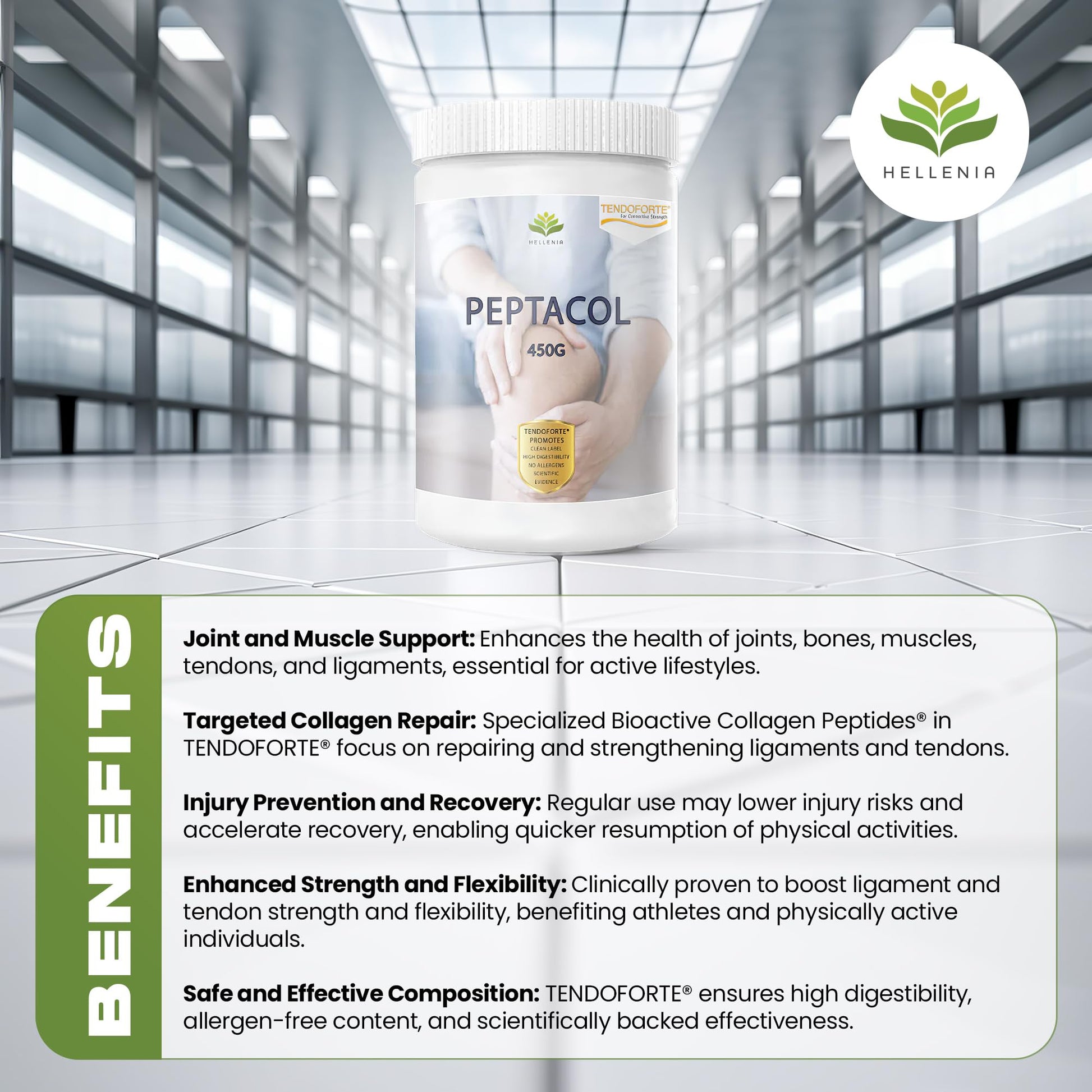 PEPTACOL TENDOFORTE® Bioactive Collagen Peptides® - 450g Hellenia Au supplements