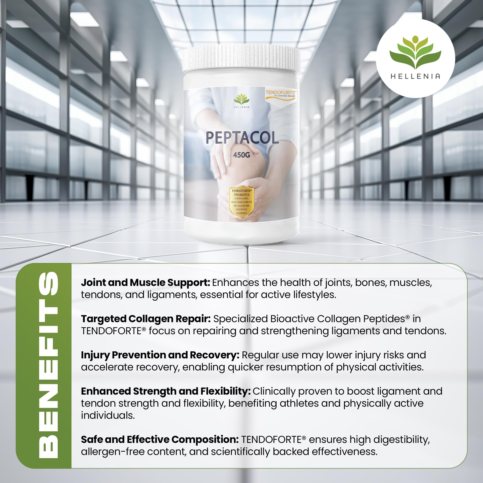 PEPTACOL TENDOFORTE® Bioactive Collagen Peptides® - 450g Hellenia Au supplements