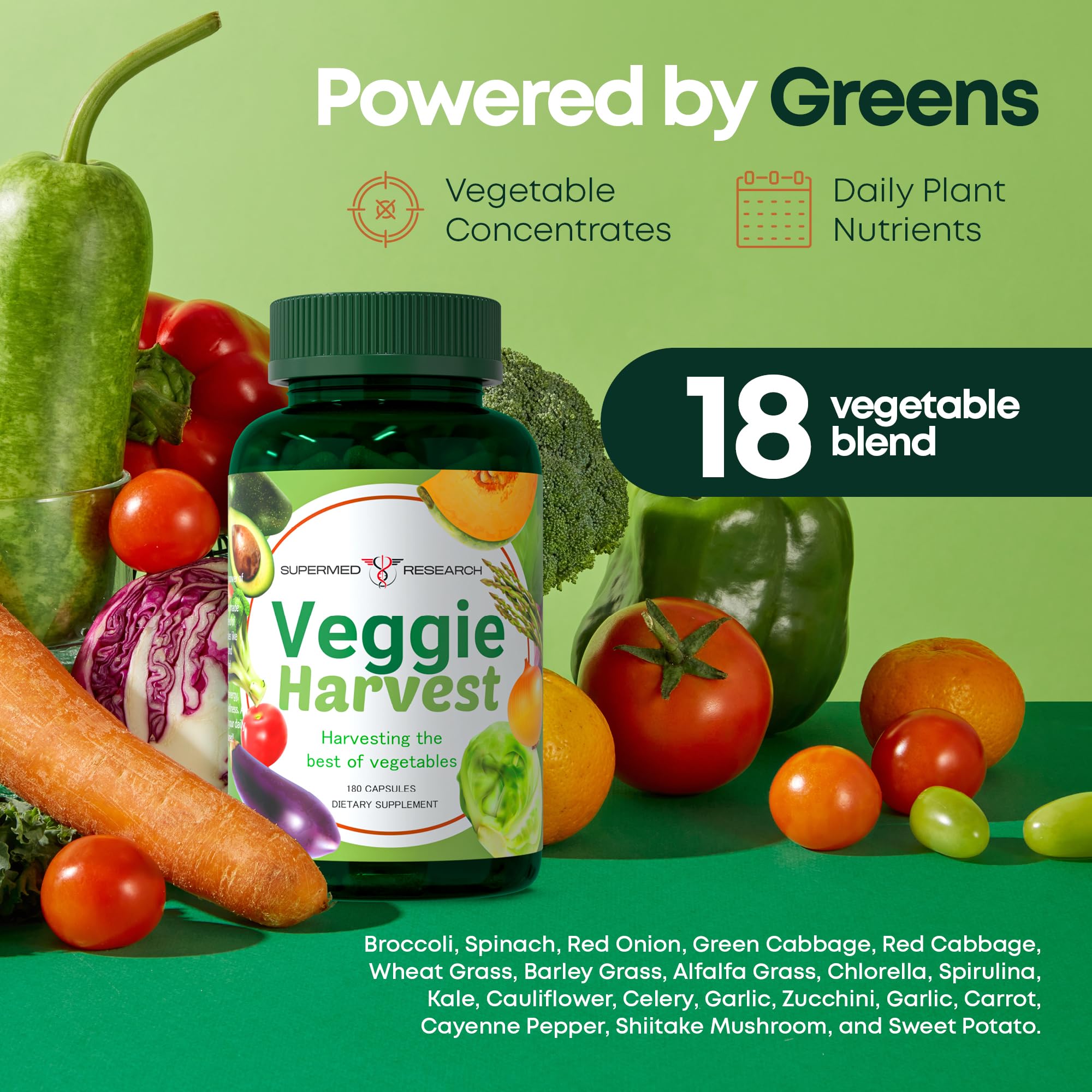 Supermed Research Fruits and Vegetables Supplements – 2 Pack Combination Fruit & Veggies Supplement – Whole Food Vitamins & Minerals for Adults – Superfood Veggie Vitamins for Adults (180 x 2, 360 Ct) Supermed Research Au supplements