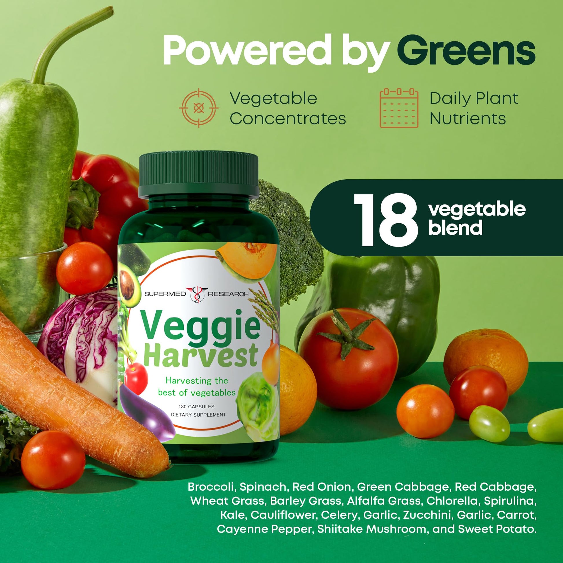 Supermed Research Fruits and Vegetables Supplements – 2 Pack Combination Fruit & Veggies Supplement – Whole Food Vitamins & Minerals for Adults – Superfood Veggie Vitamins for Adults (180 x 2, 360 Ct) Supermed Research Au supplements