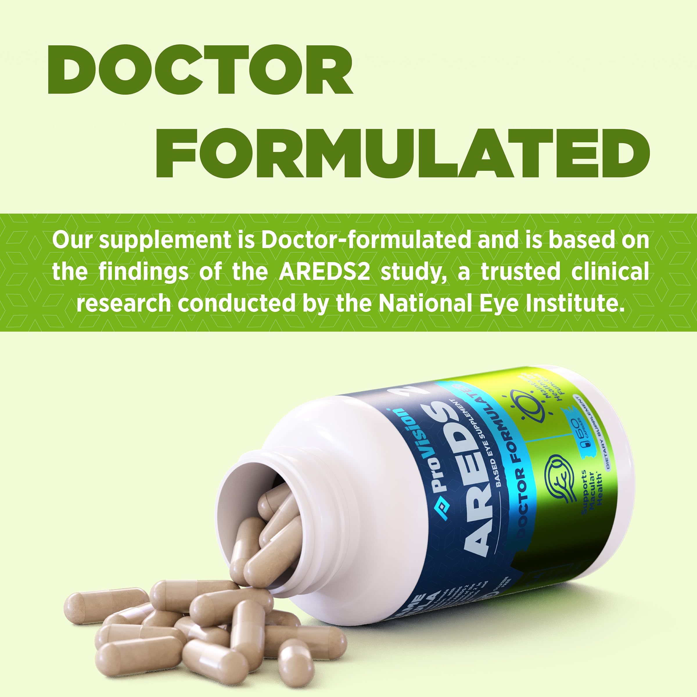 Provision AREDS 2 Eye Vitamins - Enhance Vision Supplements - Lutein Zeaxanthin Vision Complex - 60 Eye Supplement Capsules ProVision Au supplements