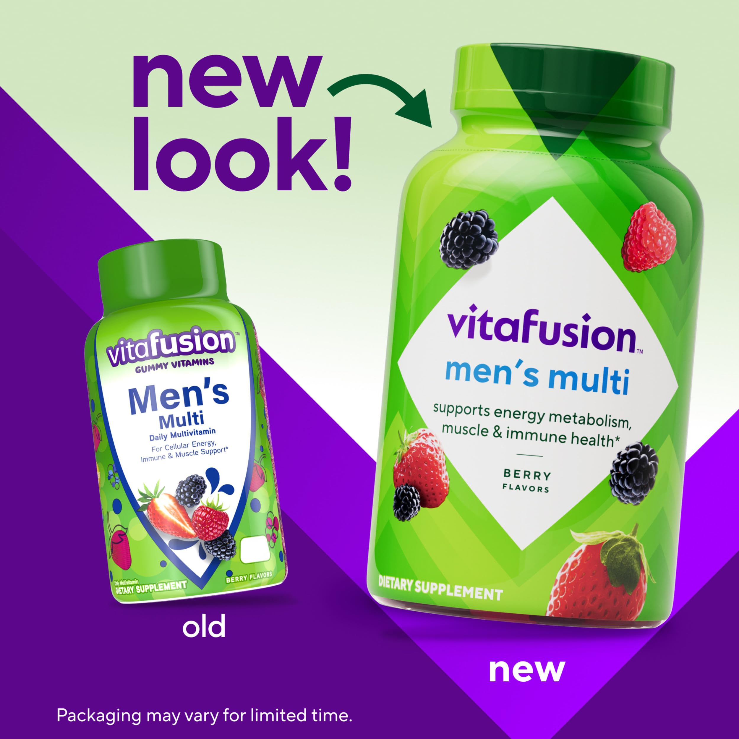 vitafusion Adult Gummy Vitamin Supplement for Men, Berry Flavored, A, C, D, E, B6, B12, Daily, 120 Count, 60 Day Supply Vitafusion Au supplements