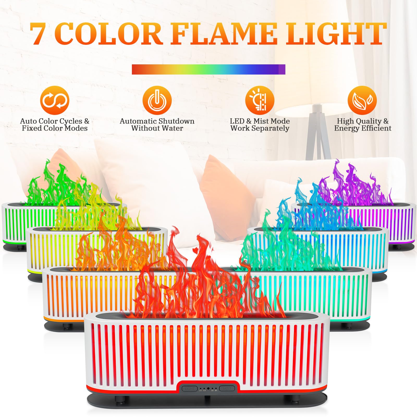 Comfynest Colorful Flame Air Aroma Diffuser Humidifier 7 Flame Colors,200ml Essential Oil Comfynest Au supplements