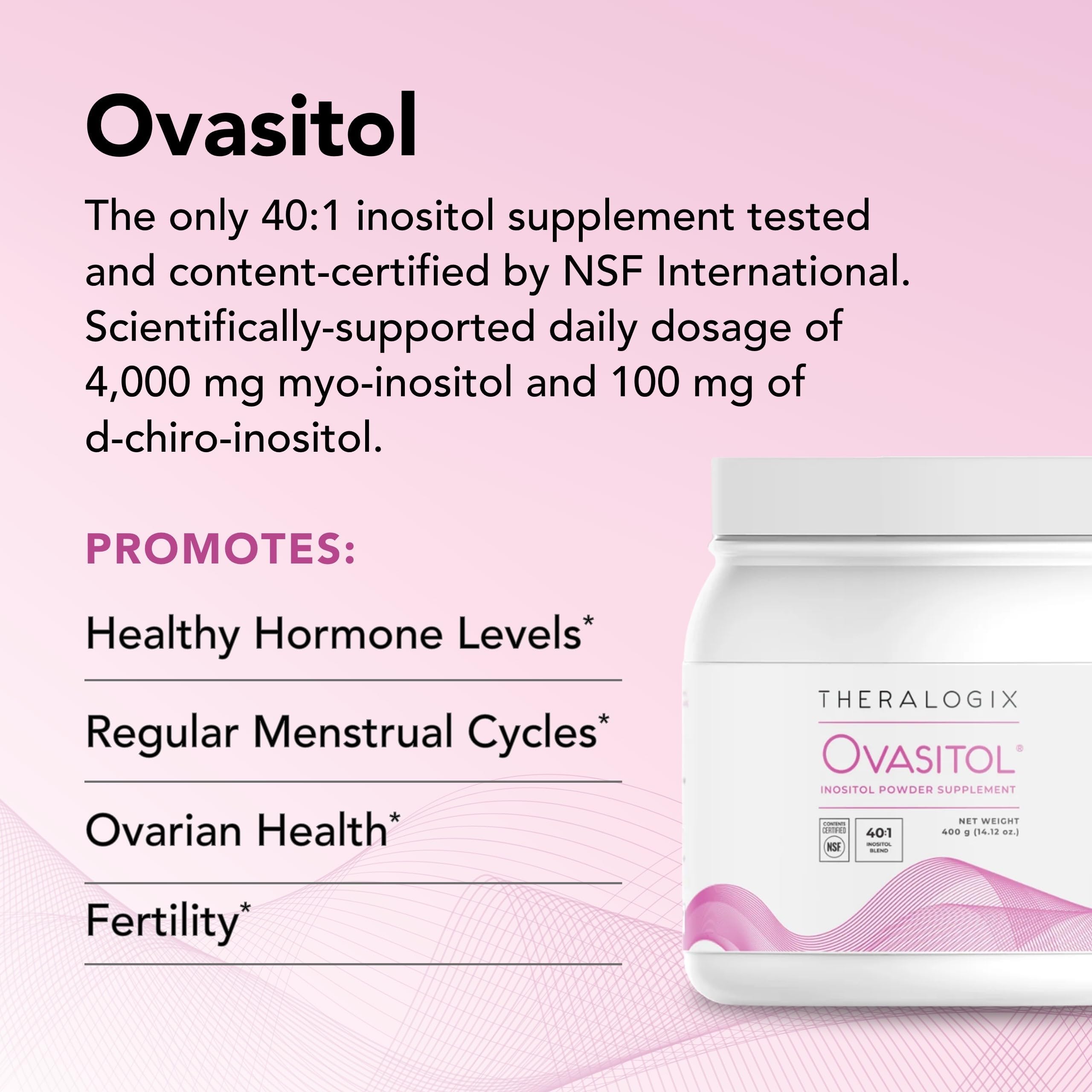 Theralogix Ovasitol Inositol Powder - 180 Servings - Myo-Inositol & D-Chiro Inositol Theralogix Au supplements