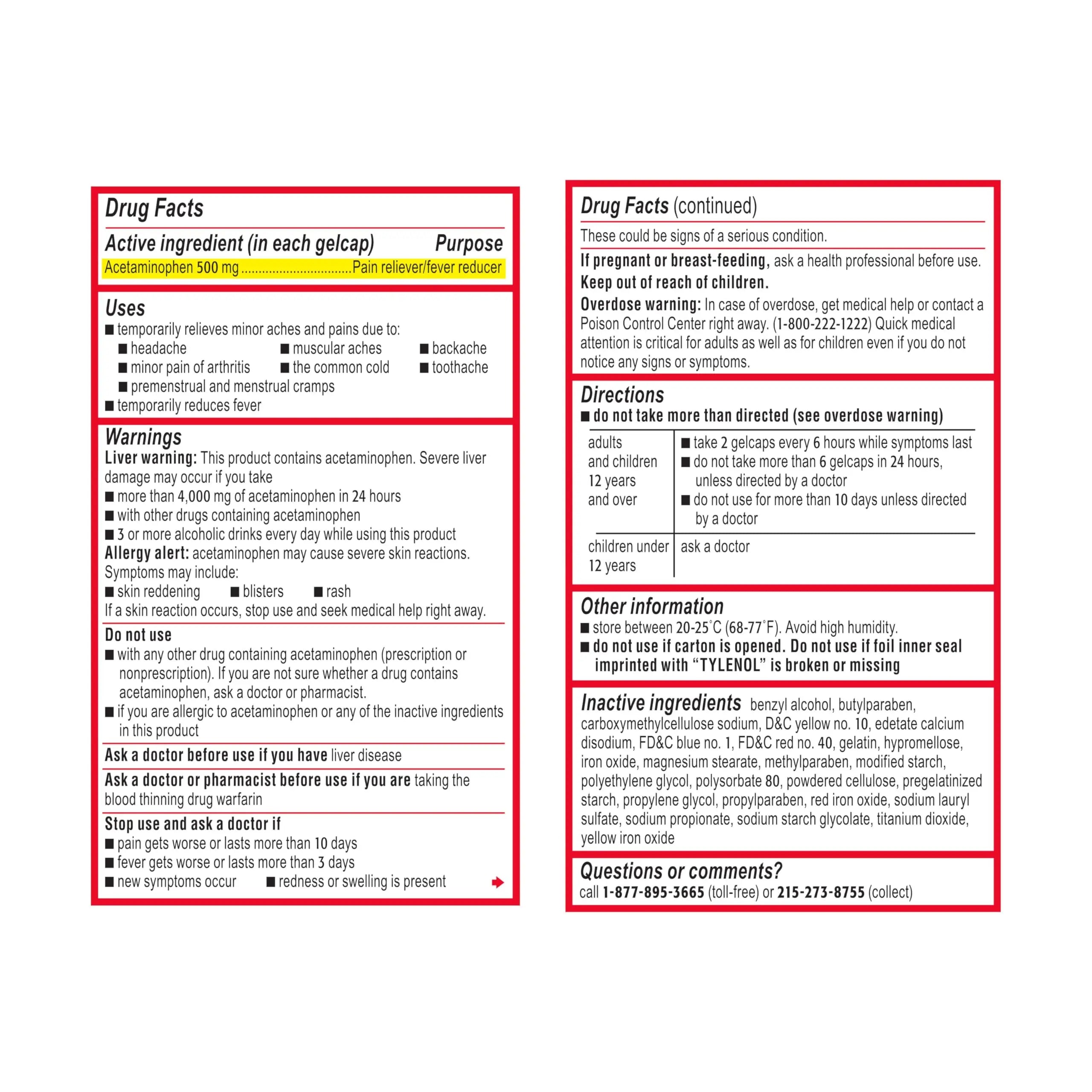 Tylenol Extra Strength Acetaminophen Rapid Release Gels, Fast, Strong Pain Relief, Fever Reducer, 500 mg Gelcaps with Laser‑Drilled Holes for Fast Release, OTC Medicine, 100 Count Tylenol Au supplements