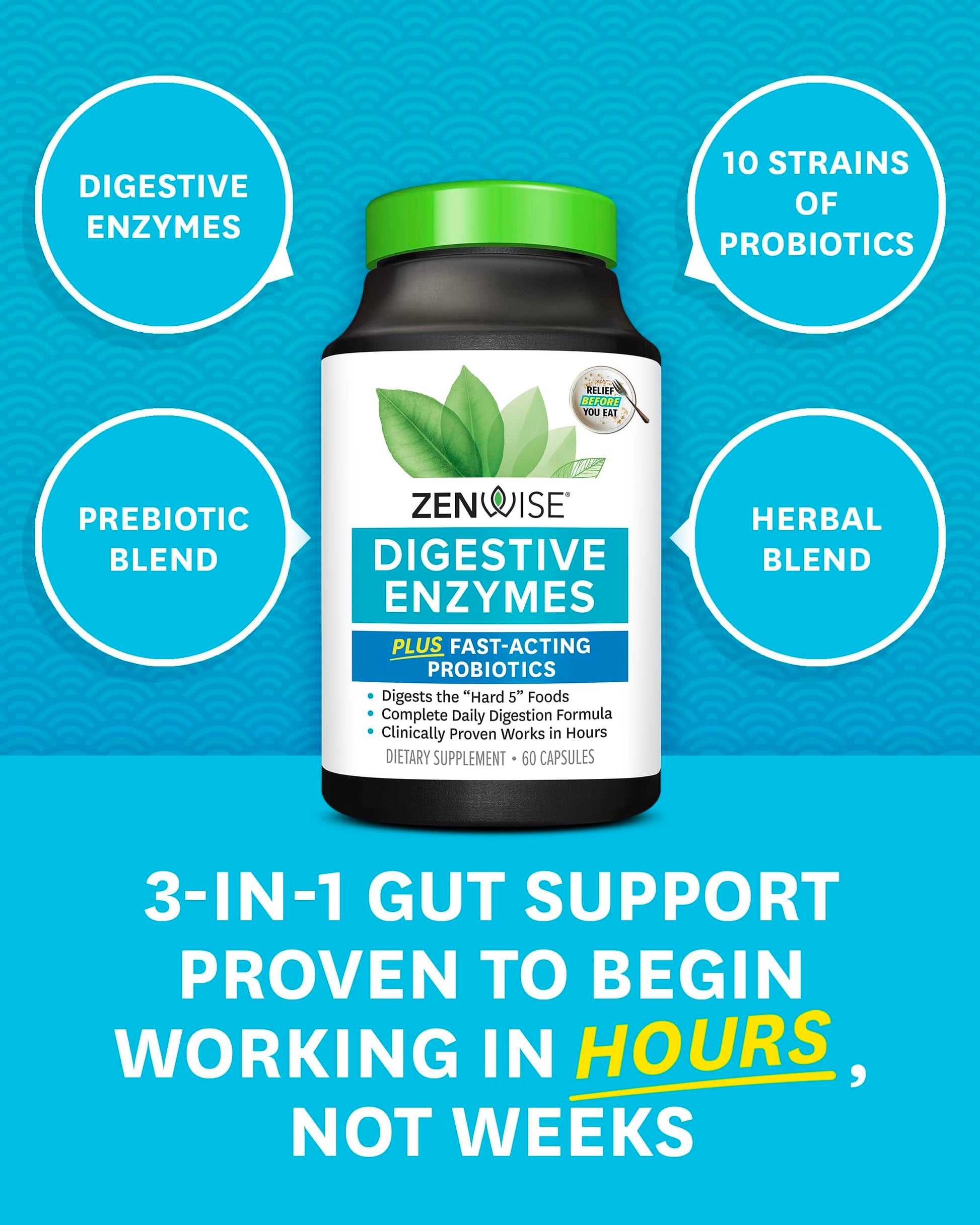 Zenwise Health Digestive Enzymes - Probiotic Multi Enzymes with Probiotics Zenwise Health Au supplements