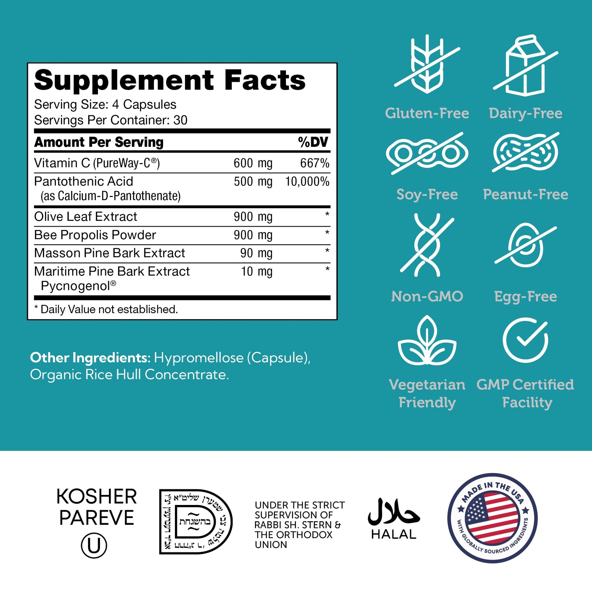 Zahler Immune Defense, Immune System Support, Certified Kosher, 120 Capsules Zahler Au supplements