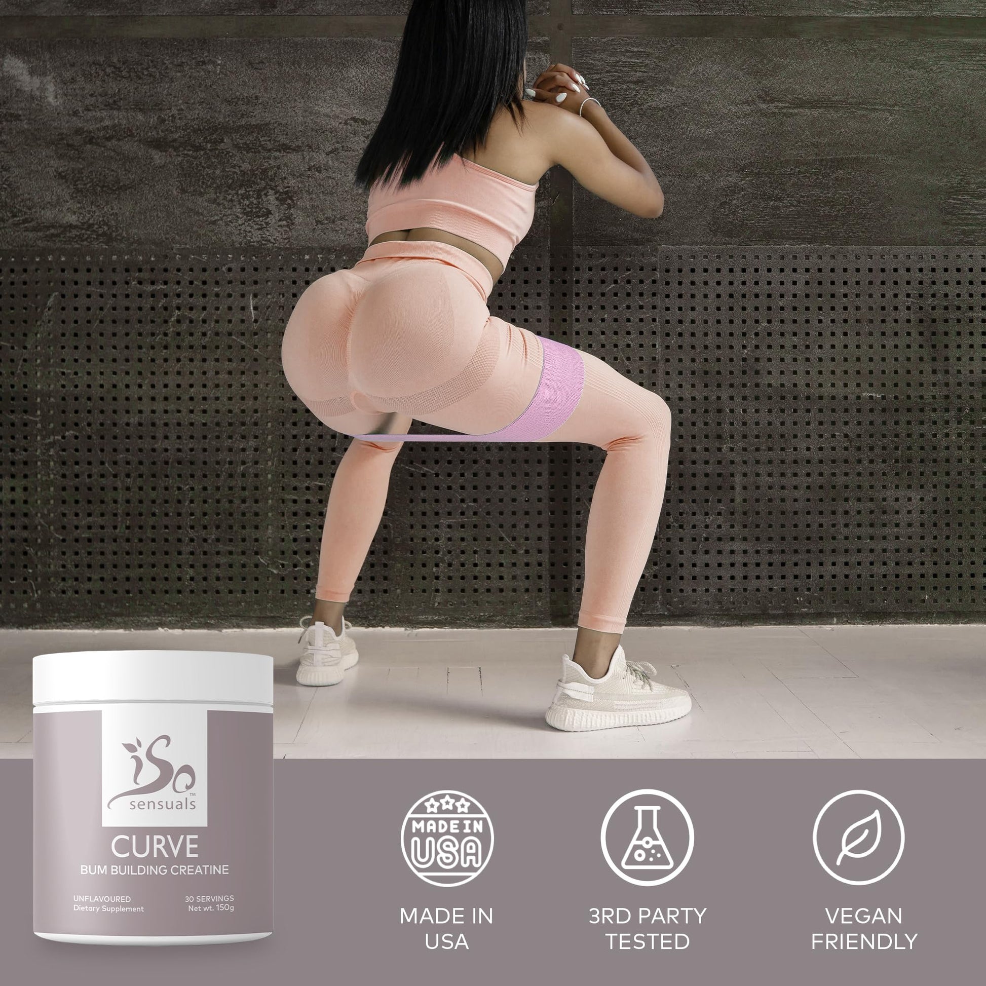 IsoSensuals Curve Bum Building Creatine - Micronized 200 Mesh for Smooth Muscle IsoSensuals Au supplements