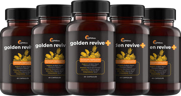 UpWellness Golden Revive + Joint Support Supplement Featuring Turmeric with Black Pepper, Quercetin, and Magnesium- Turmeric Boswellia Supplement - 6 Active Ingredients - 60 Capsules, 5 Pack UpWellness Au supplements