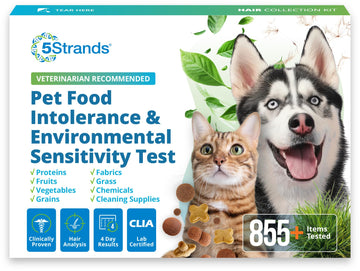 5Strands Pet Food Intolerance & Environmental Sensitivity Test, at Home Gut Health Test for Dogs & Cats, 857 Items Tested, Pet Health Check, Results in 4 Days, for All Ages and Breeds 5Strands Au supplements