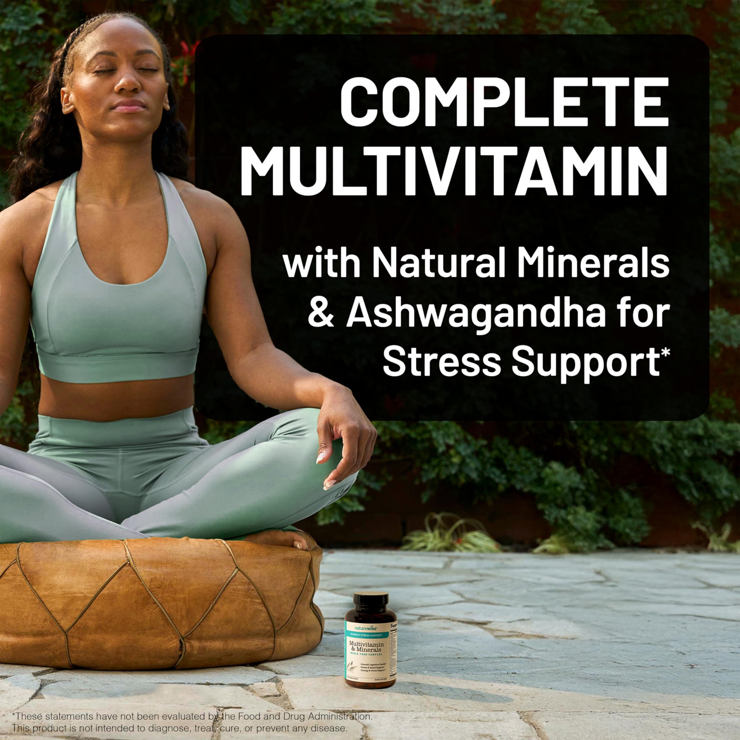 NatureWise Multivitamin for Women + Stress Support with Organic Whole Foods & Natural Minerals - B-Complex + Vitamin C + D3 K2 for Immunity, Hair, Skin & Nails - Non-GMO - 60 Capsules[30-Day Supply] NatureWise Au supplements