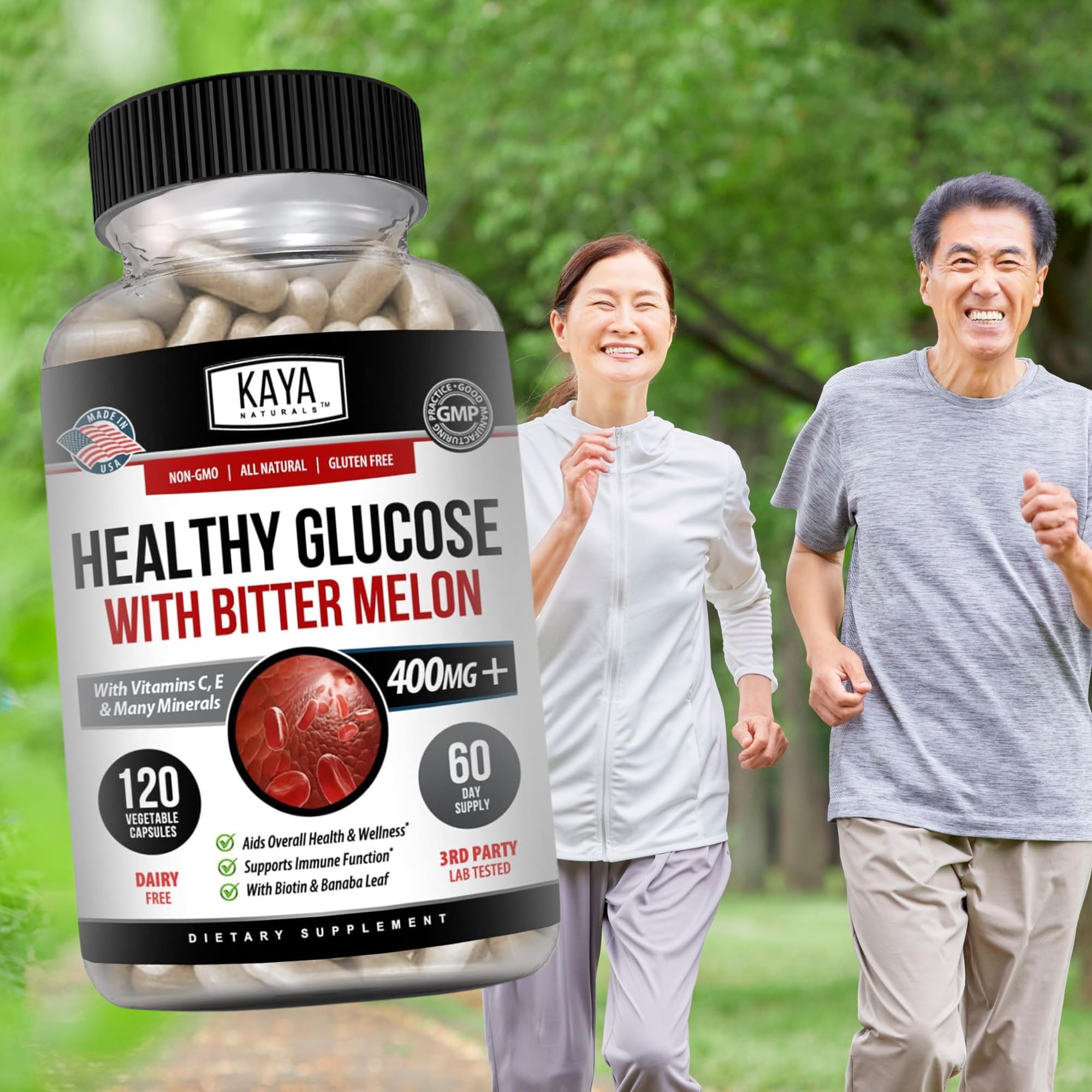 Kaya Naturals Healthy Gluco with Bittermelon Supplement | Support Healthy Levels and Function, 20 Herbs Vitamins and Minerals, Alpha Lipoic Acide, Cinnamon, Vitamin C & E, Non-GMO (120 Count) Kaya Naturals Au supplements