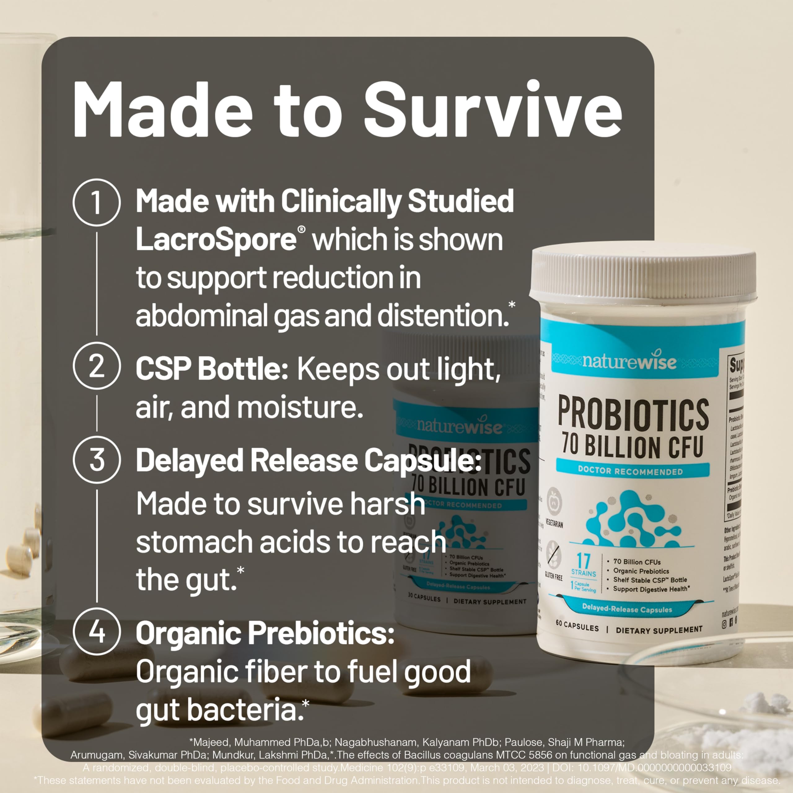 NatureWise Probiotics 70 Billion CFU - 17 Strains + Organic Prebiotics - Immune, Digestive & Gut Health Support for Women & Men - Vegetarian, Gluten-Free, Non-GMO - 30 Capsules[1-Month Supply] NatureWise Au supplements