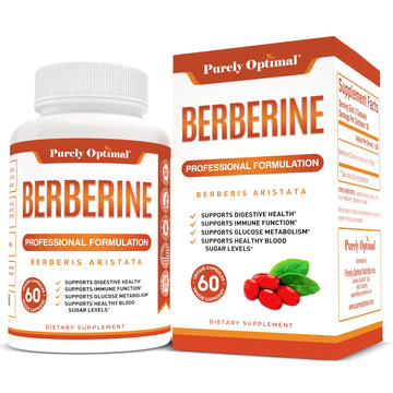 Purely Optimal Premium Berberine Supplement - 1200mg Berberine HCl, Non-GMO Purely Optimal Au supplements
