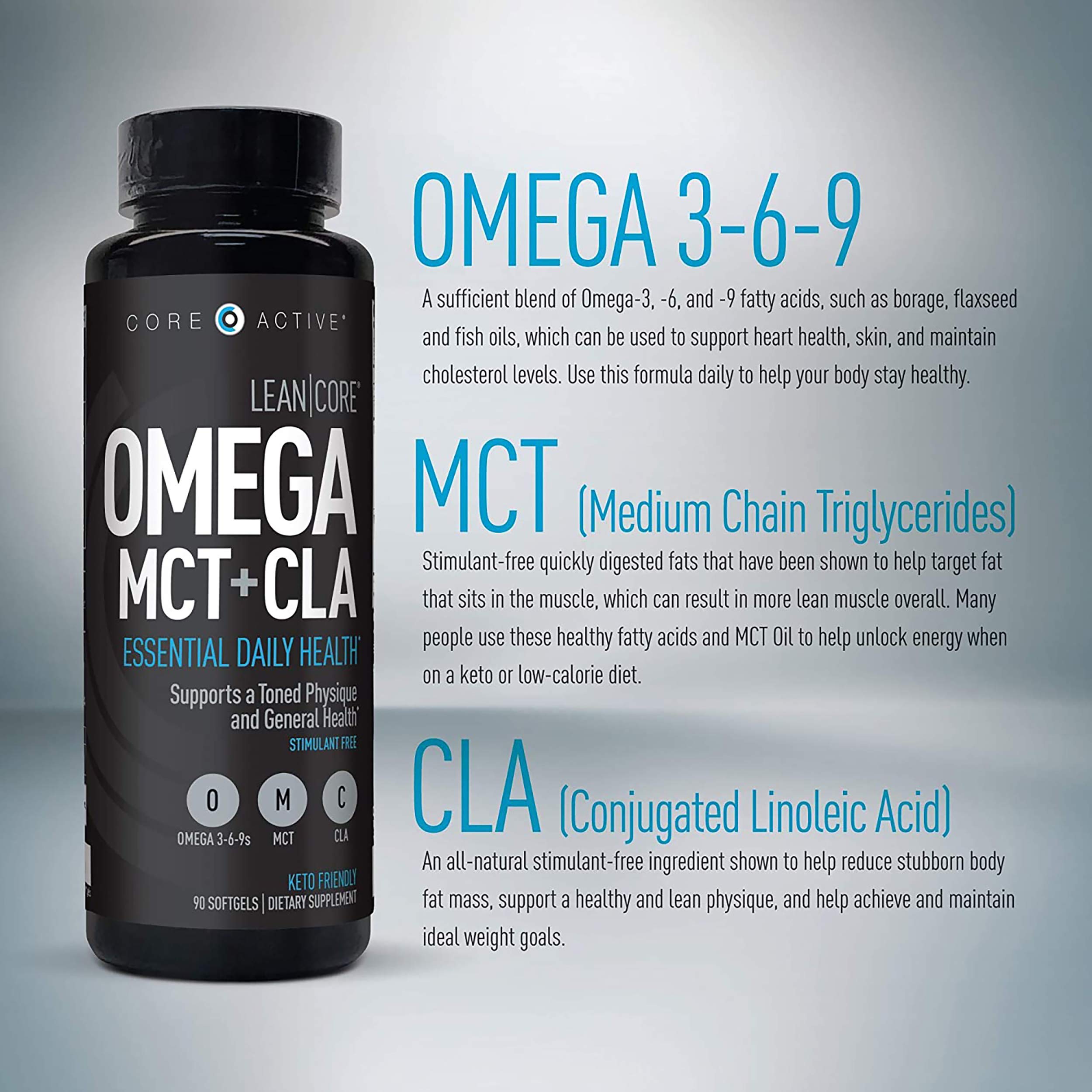 Lean CORE Omega MCT + CLA - Stimulant Free Health Formula, Lean Muscle & Toned (CORE)ACTIVE Au supplements