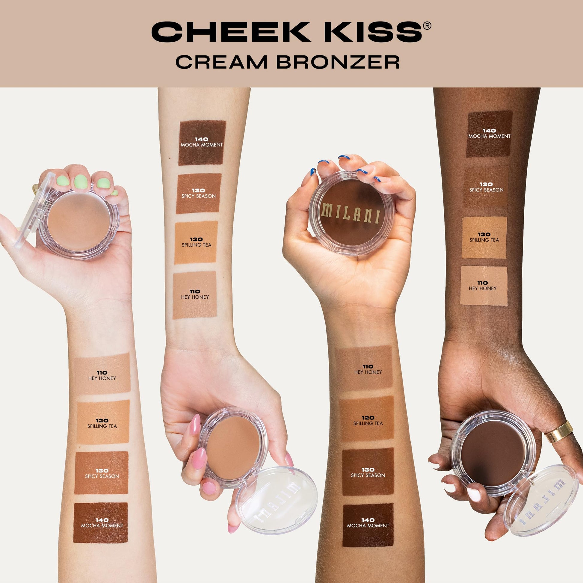 Milani Cheek Kiss Cream Bronzer, 110 - Hey Honey, Vegan & Cruelty-Free, Made in Korea, Lightweight Glow, Soft Matte Finish Milani Au supplements