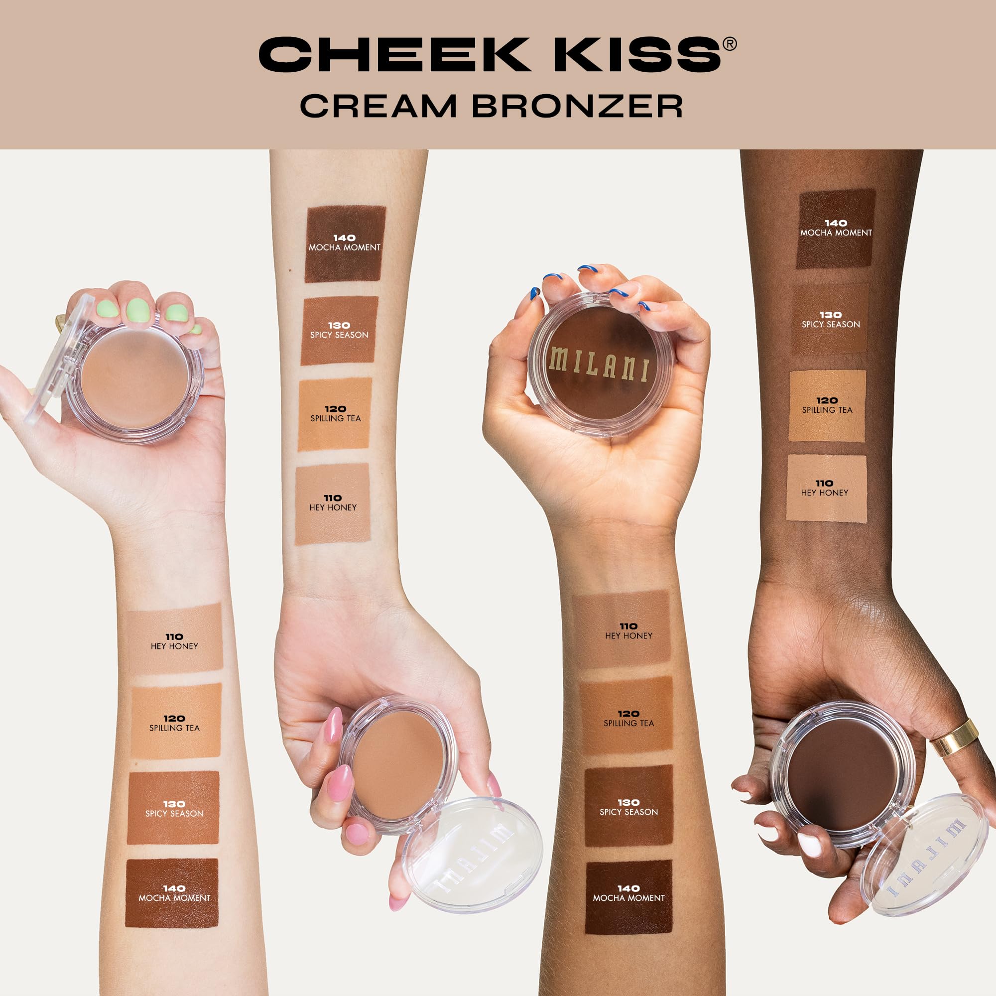 Milani Cheek Kiss Cream Bronzer, 110 - Hey Honey, Vegan & Cruelty-Free, Made in Korea, Lightweight Glow, Soft Matte Finish Milani Au supplements