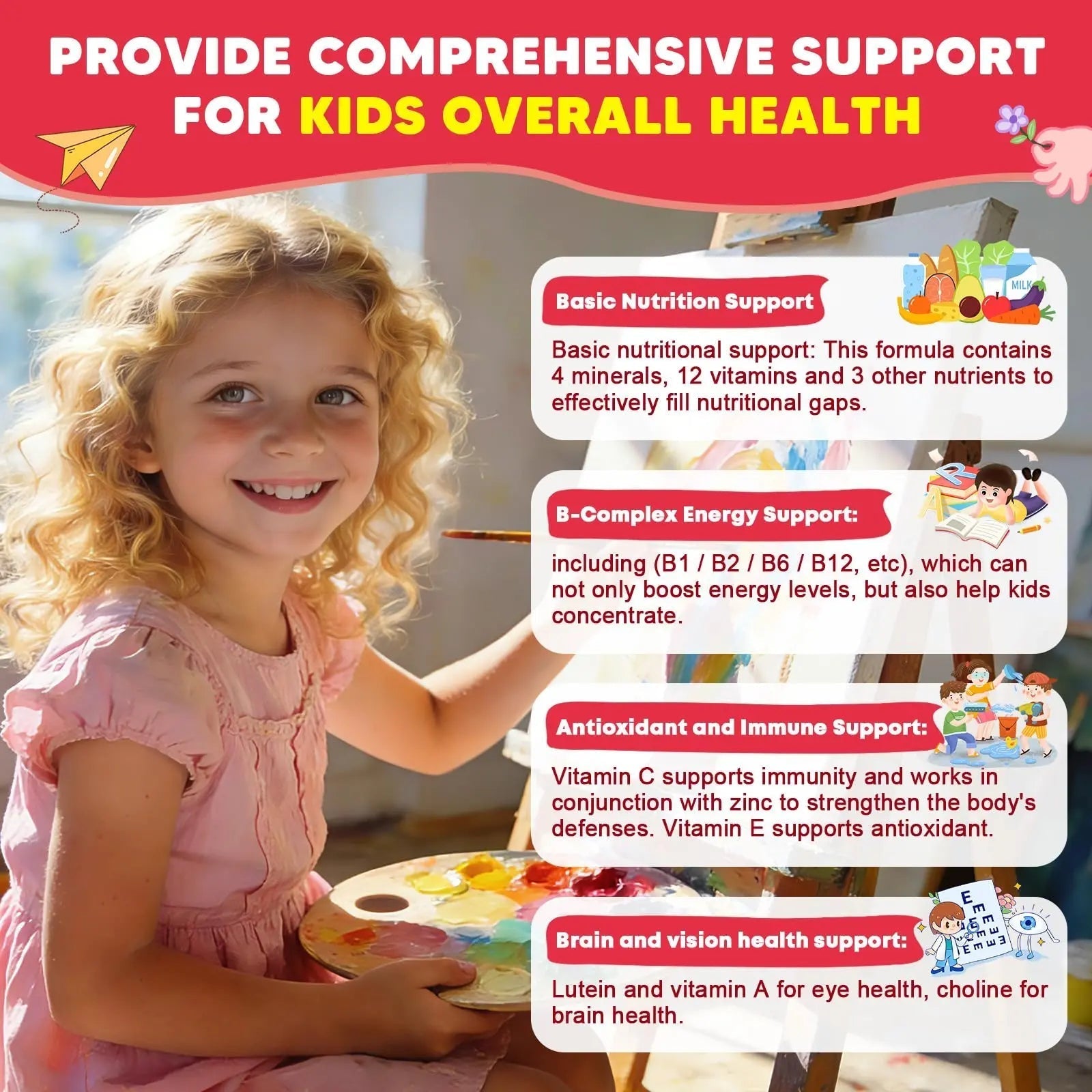 Sugar Free Calcium Multivitamin Gummies for Kids - Nutritional, Immune, Bone Support, Whole Multivitamin, with Vitamins A, C, D, B1, B2, B6, Folate JIANKYTZ Au supplements