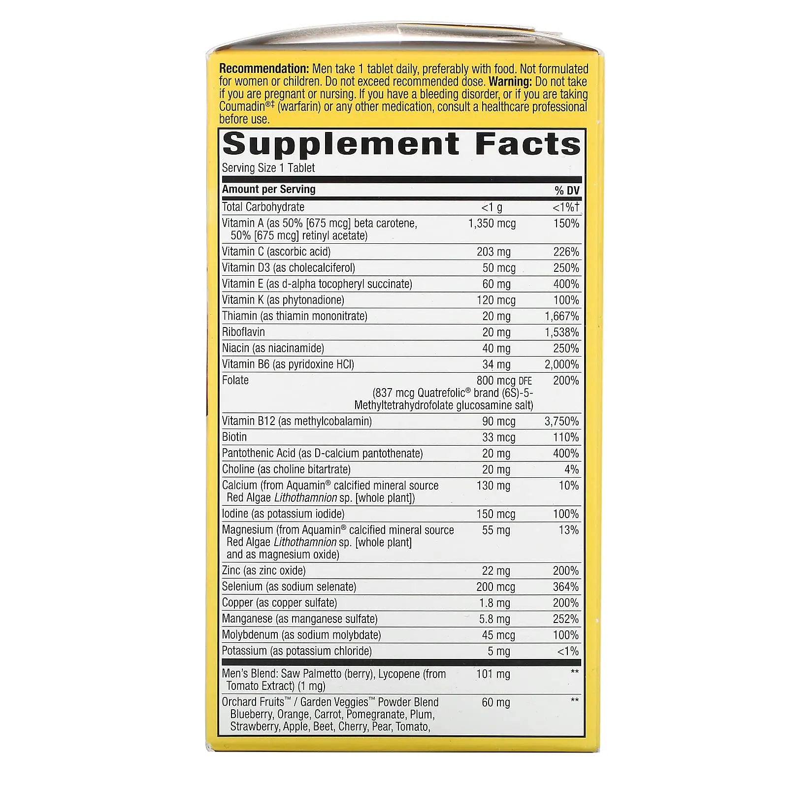 Alive! Once Daily Men's 50+ Ultra - 60 Tablets by Nature's Way Nature's Way Au supplements