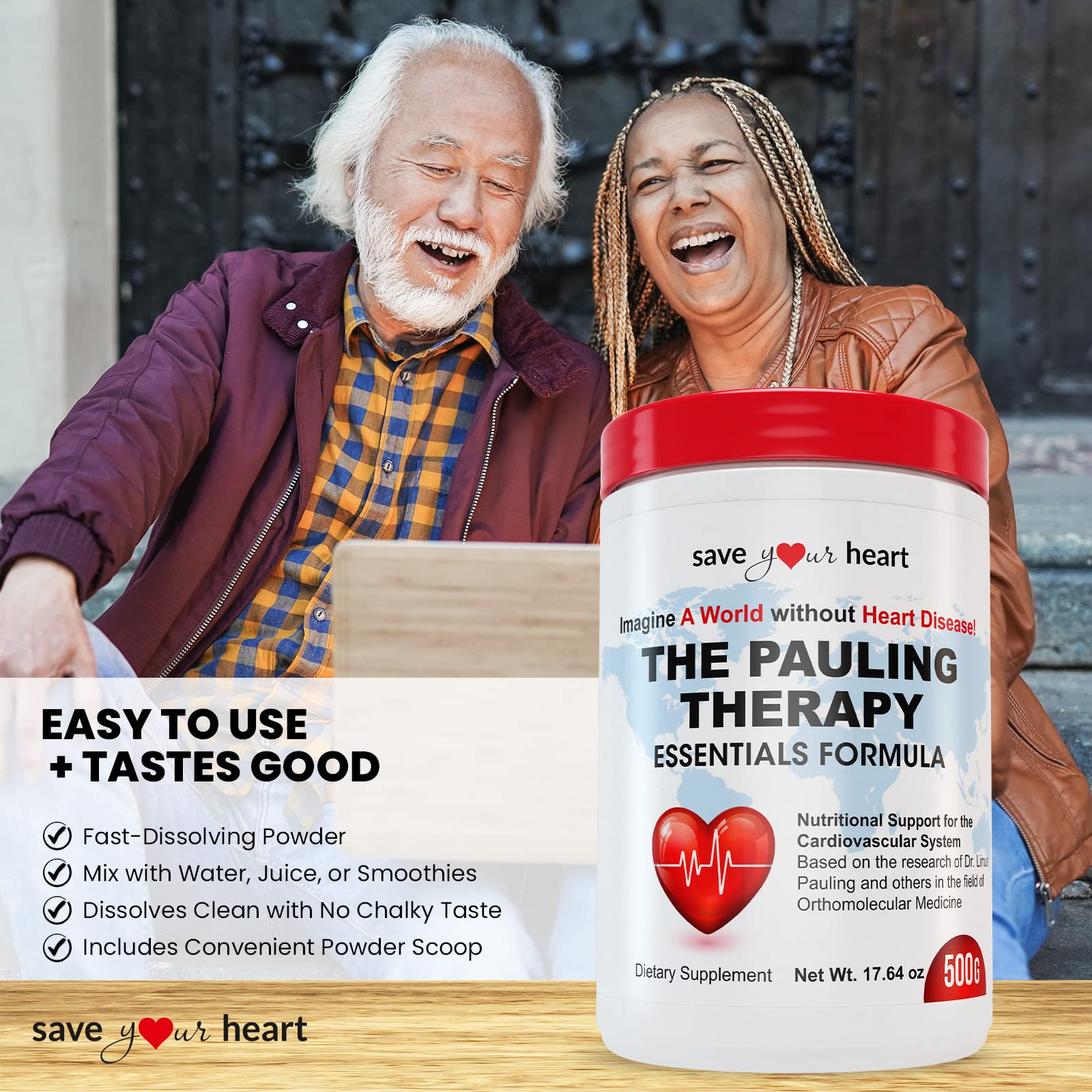 SAVE YOUR HEART Cardio Heart Health Powder Supplement - The Pauling Therapy Essentials Formula (PTEF) Healthy Vitamin C, B-12, L-Lysine, L-Arginine, Magnesium, Zinc + Vitamins, Minerals & Antioxidants SAVE YOUR HEART Au supplements