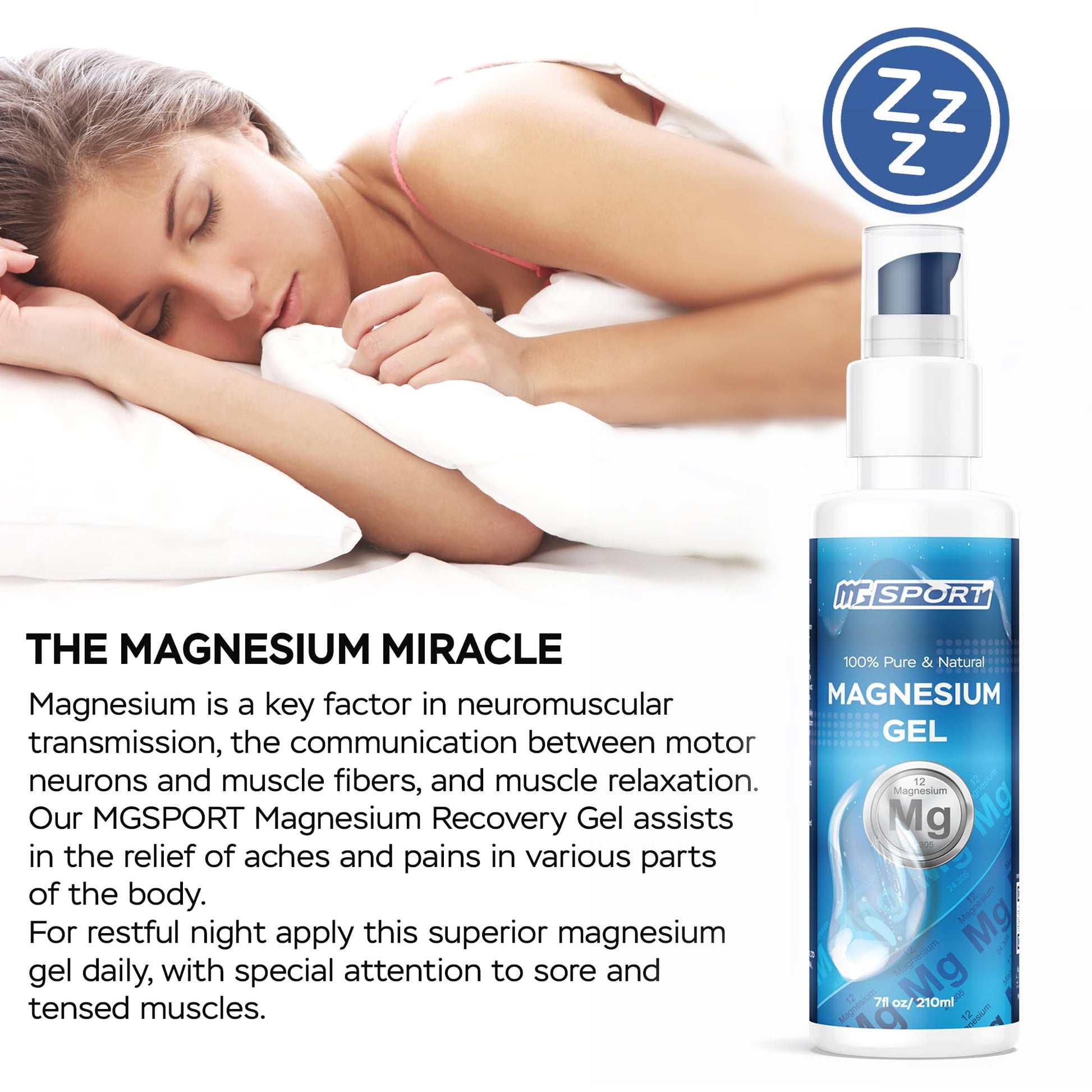 MgSport Magnesium Gel Dead Sea Magnesium - Gentle Topical Gel for Leg Cramps and Muscle Recovery Without Stinging - 20% More Potency Than Magnesium Oil Sprays - 1,000 Pumps MgSport Au supplements