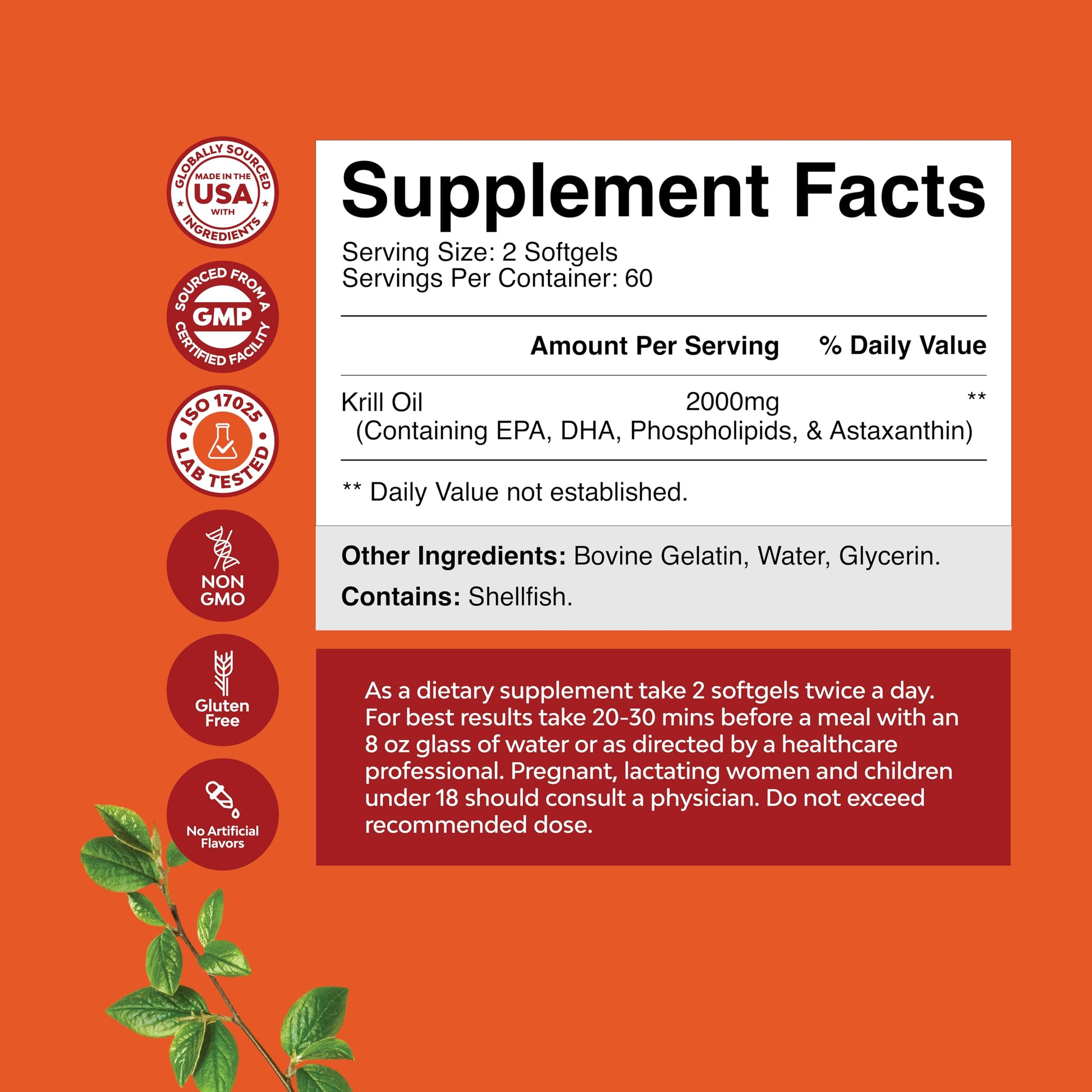 Antarctic Krill Oil 2000mg Softgels Per Serving - Omega 3 Krill Oil Supplement Natures Craft Au supplements