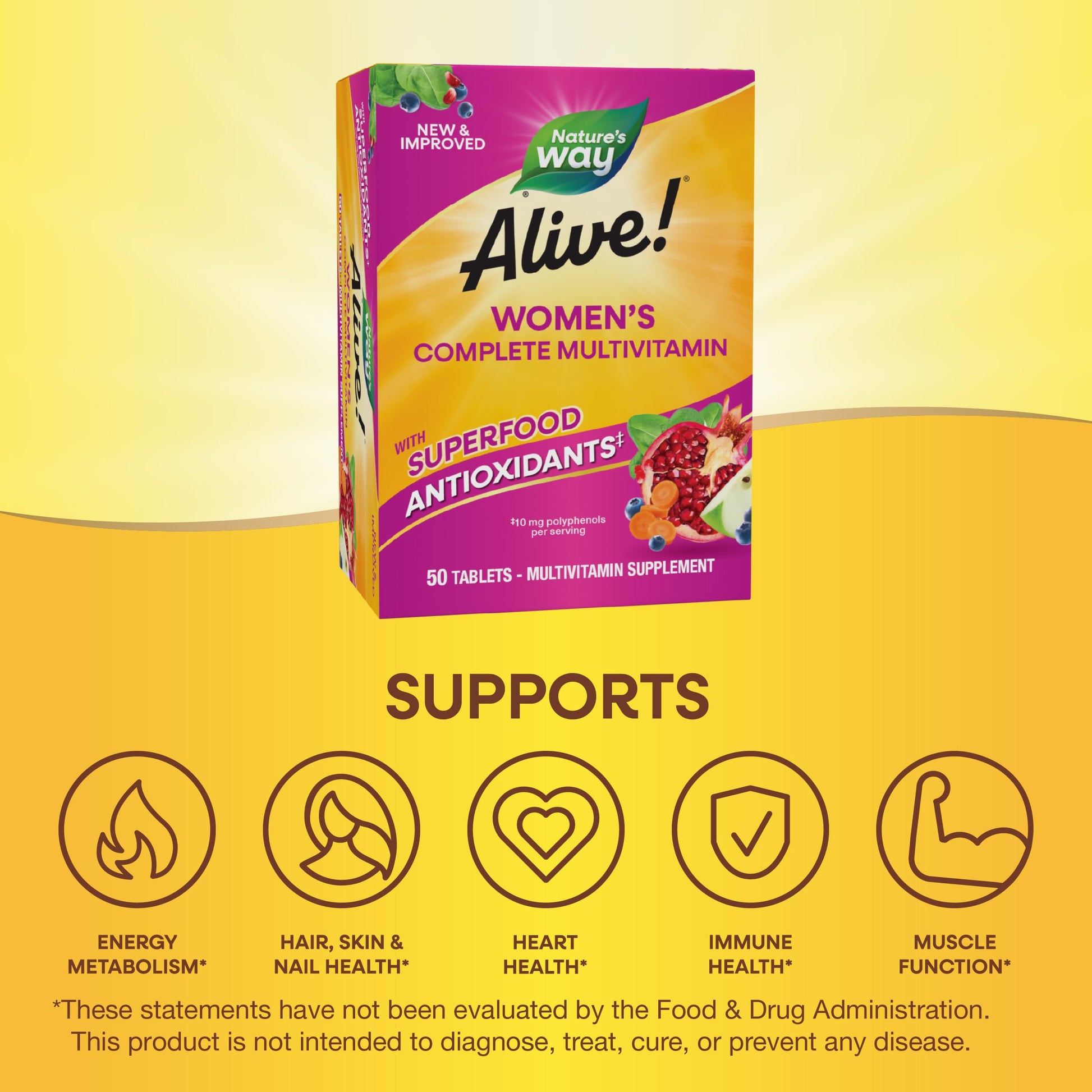 Nature's Way Alive! Daily Complete Multivitamin for Women, Supports Energy Metabolism, Hair, Skin & Nails Nature's Way Au supplements