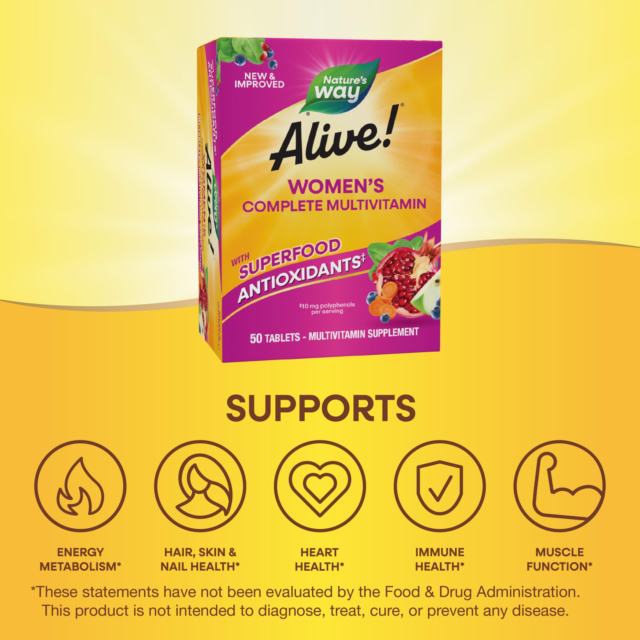 Nature's Way Alive! Daily Complete Multivitamin for Women, Supports Energy Metabolism, Hair, Skin & Nails Nature's Way Au supplements