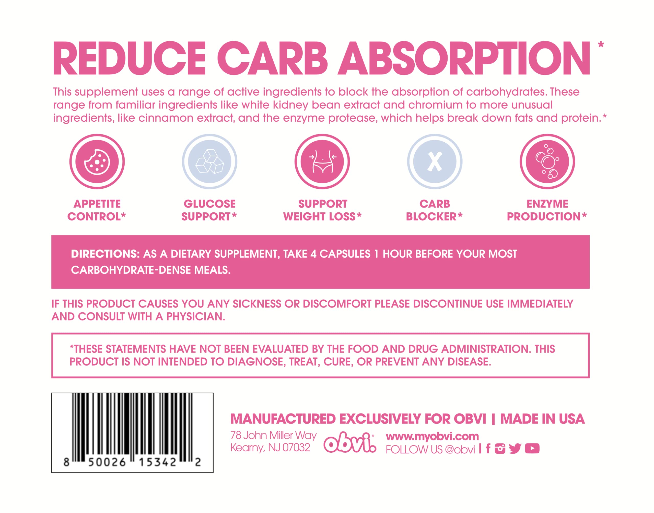 Obvi Guilt Free Carb Blocker, Block Carb Absorption, Support Weight Loss, Healthier Nails Obvi Au supplements