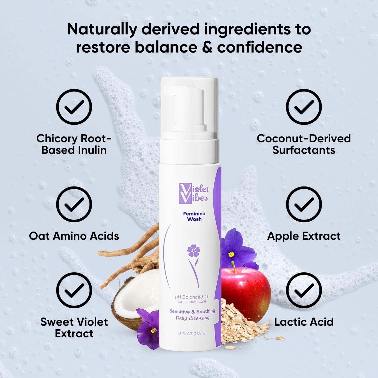 Violet Vibes Ultra-Gentle Feminine Wash | pH-Balancing, Nourishing, Odor-Control Violet VibesUS supplements