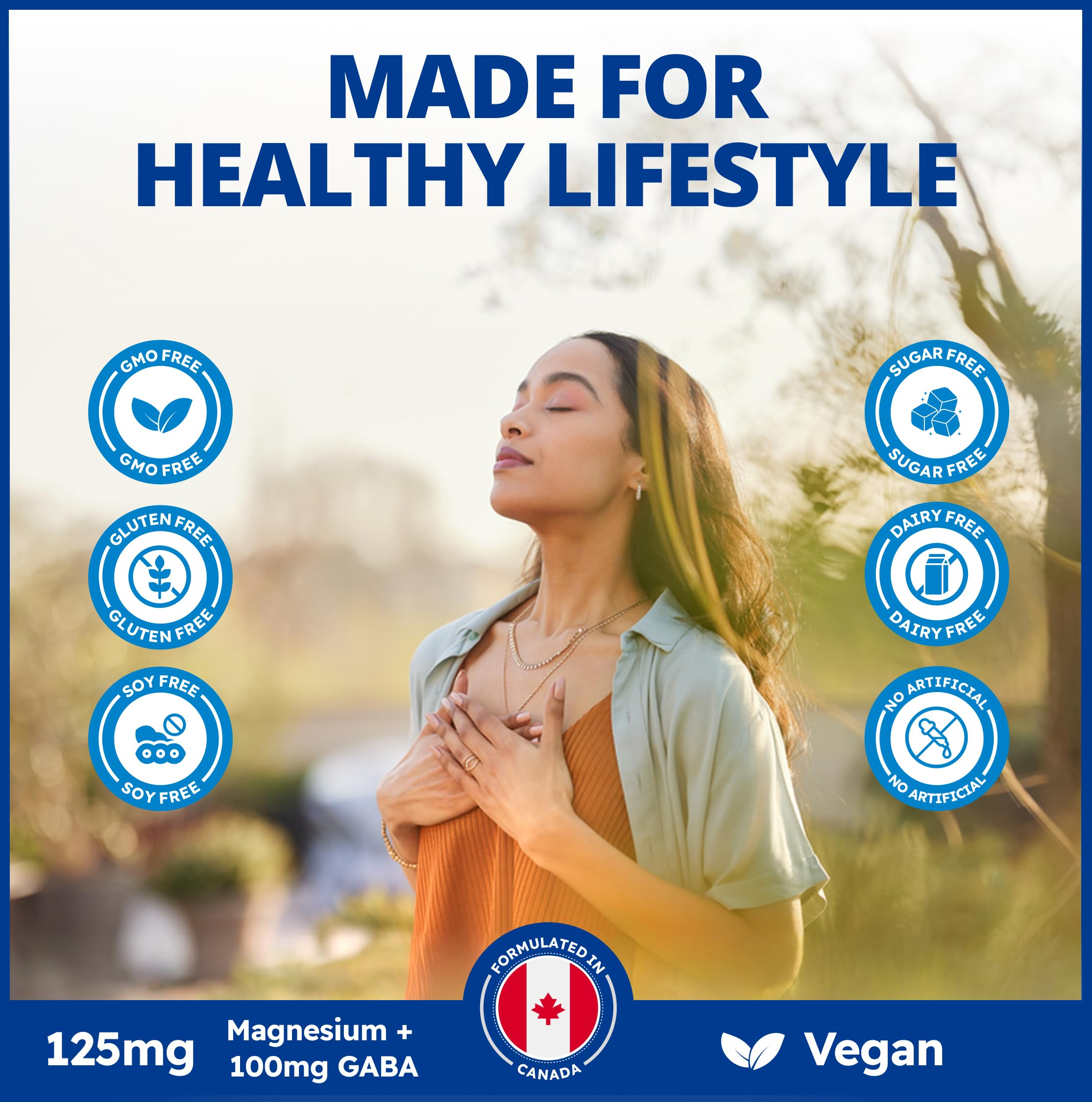 CanPrev Magnesium Bisglycinate Chelated + GABA & Melatonin, 120 Veg Caps, 120-Day Supply, Support Restful Night, Muscle Function, Promote Relaxation & Balanced Sleep-Wake Cycle, Vegan, No GMO & Gluten CanPrev Au supplements