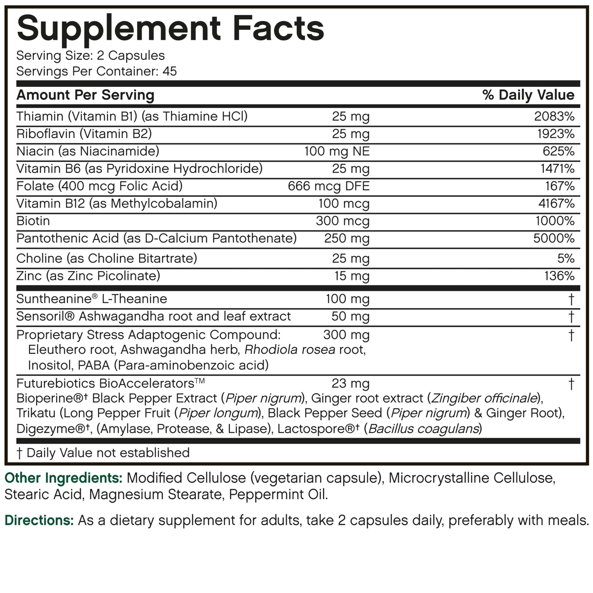 Futurebiotics Stressassist L-theanine Ashwagandha and Rhodiola Rosea Stress Complex - Natural Nutritional Stress Function, 90 Vegetarian Capsules Futurebiotics Au supplements