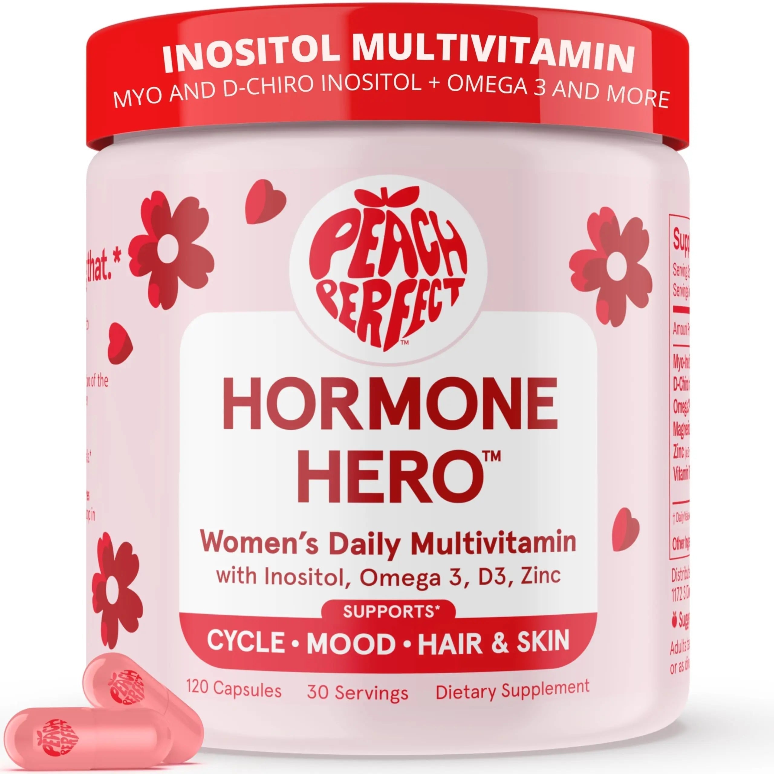Peach Perfect Inositol Multivitamin – Myo-Inositol & D-Chiro 40:1 Blend, Omega-3, Vitamin D3, Magnesium, Zinc Peach Perfect Au supplements