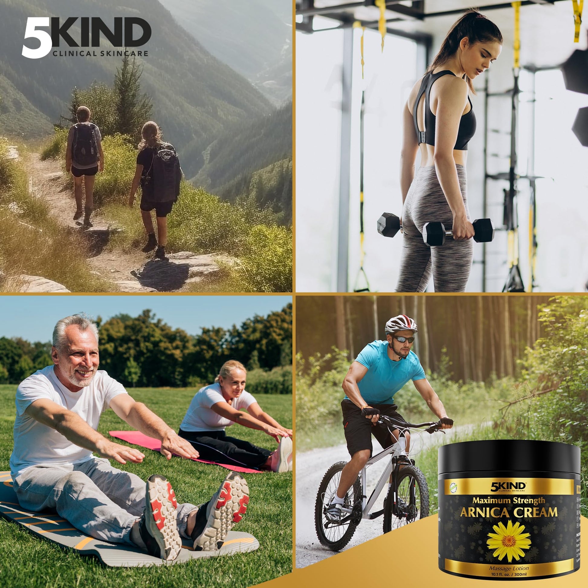 5kind Extra Strong Arnica Cream for Bruising and Swelling 10.1 Fl Oz - Arnica Bruise Cream Extra Strength Fast Healing Thin Skin - High Concentration Arnica Montana Extract for Bruises-Natural Formula 5kind clinical skincare Au supplements