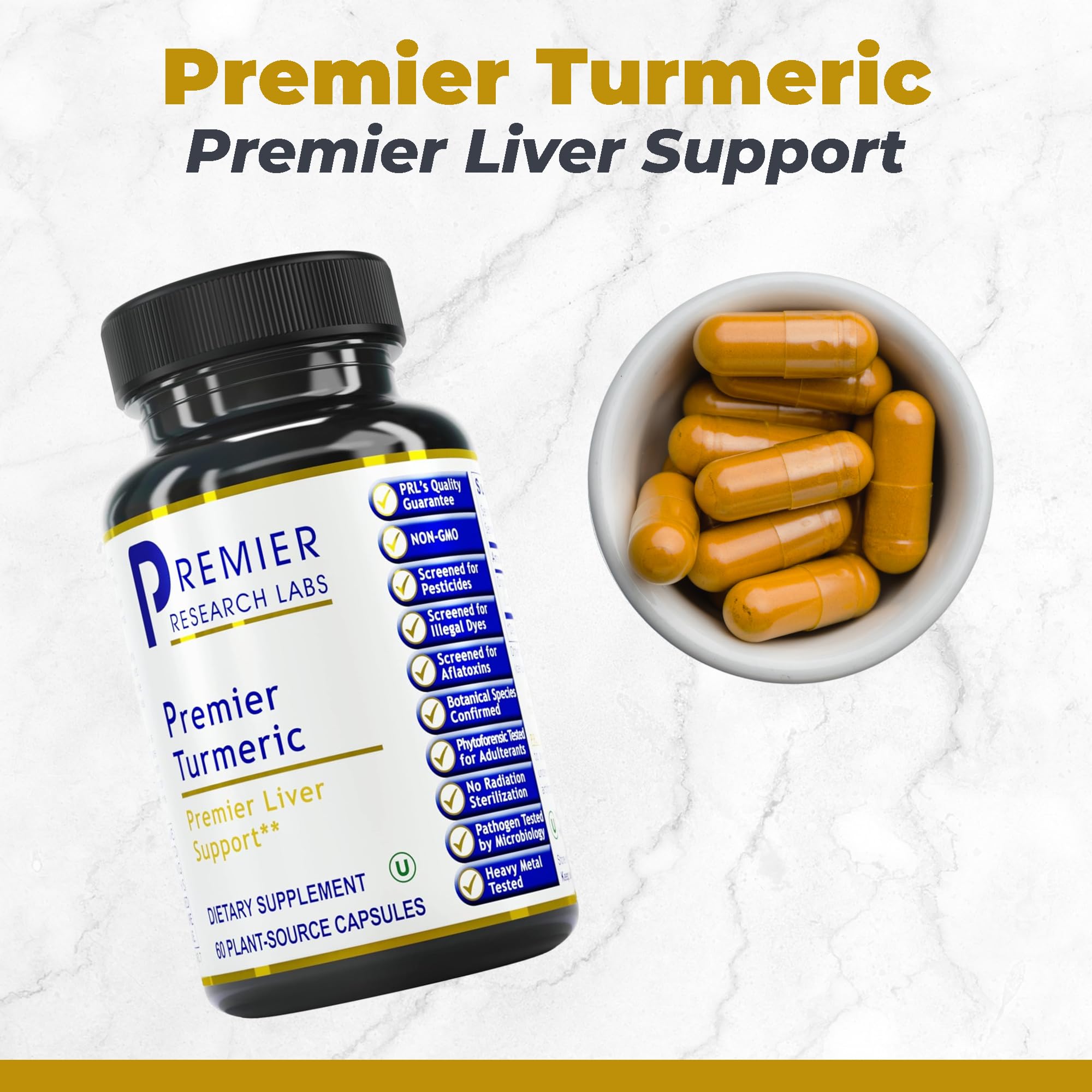 Premier Research Labs Premier Turmeric Capsules - Turmeric Curcumin Supplement, Liver Support, 500 mg of Curcuma Per Capsule - 60 Vegetarian Capsules Premier Research Labs Au supplements