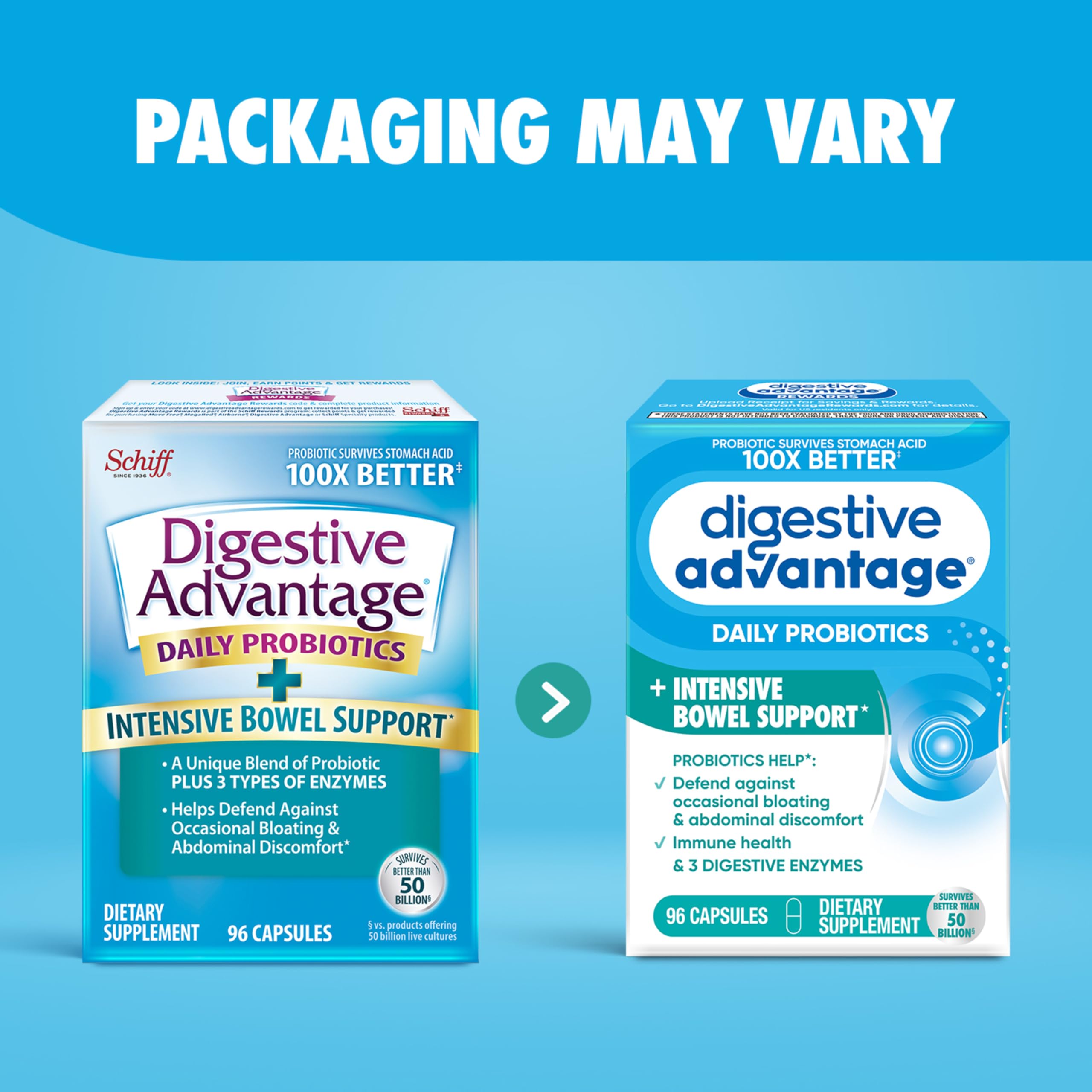 IBS Daily Probiotic Capsules for Digestive Health & Gut Health, Digestive Advantage Probiotics For Men and Women (96 count box) - Digestible Enzymes Digestive Advantage Au supplements