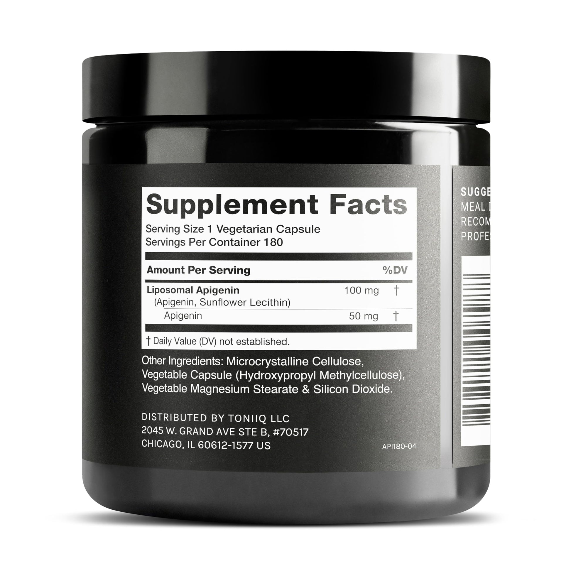 Toniiq Ultra High Strength Liposomal Apigenin - 100mg Formula - Highly Bioavailable for Superior Absorption - 180 Vegetarian Capsules Toniiq Au supplements