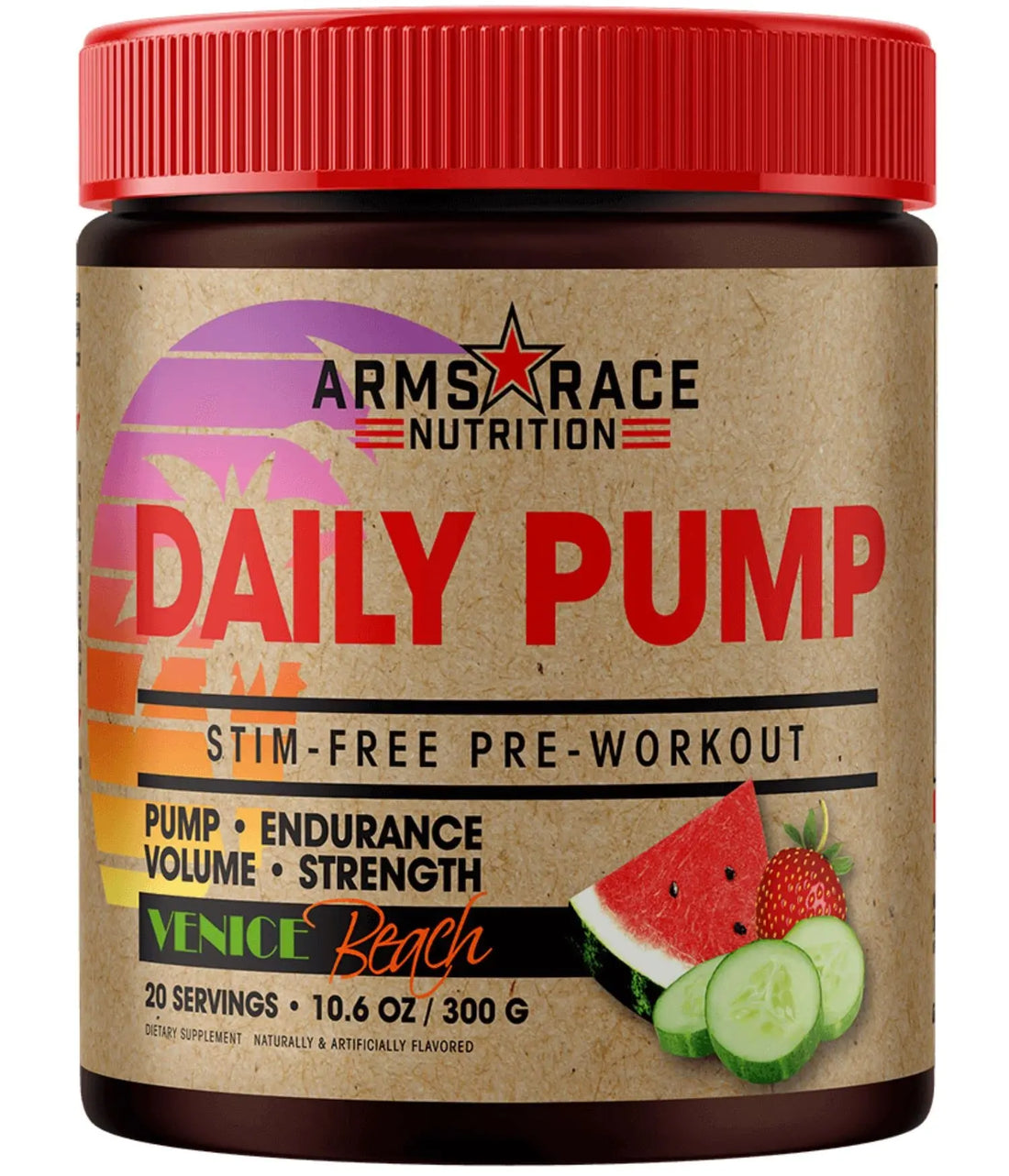 Arms Race Nutrition Daily Pump Stim-Free Pre-Workout - Venice Beach - 10.6 oz. Arms Race Nutrition uk supplements