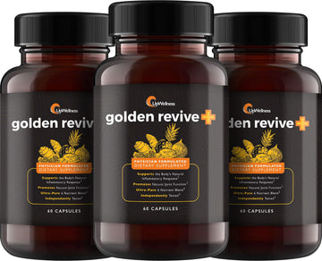 UpWellness Golden Revive + Joint Support Supplement Featuring Turmeric with Black Pepper, Quercetin, and Magnesium- Turmeric Boswellia Supplement - 6 Active Ingredients - 60 Capsules, 3 Pack UpWellness Au supplements