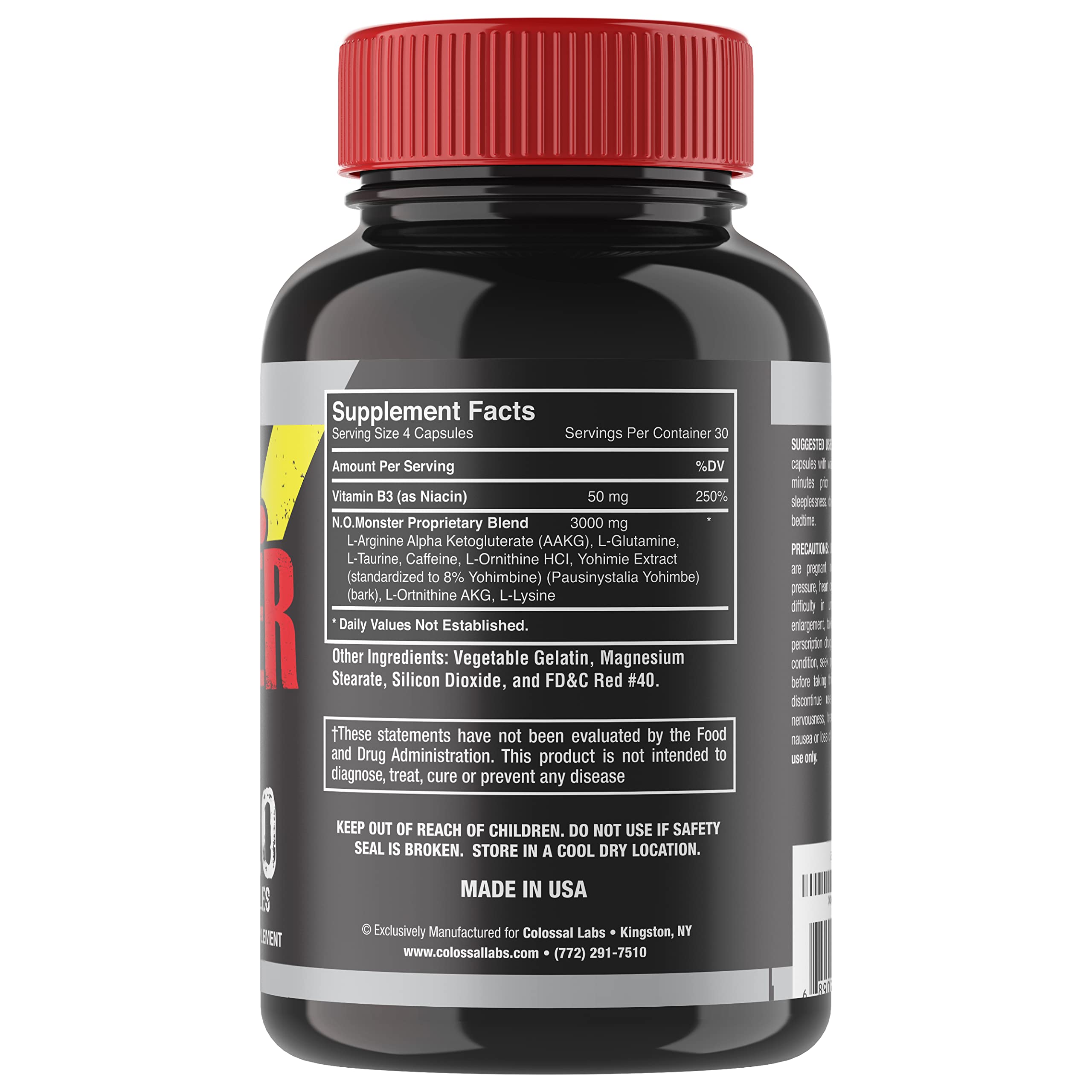 Colossal Labs Nitric Oxide Booster with L-Arginine, Extreme Pumps to Build Strength Goliath Labs Au supplements