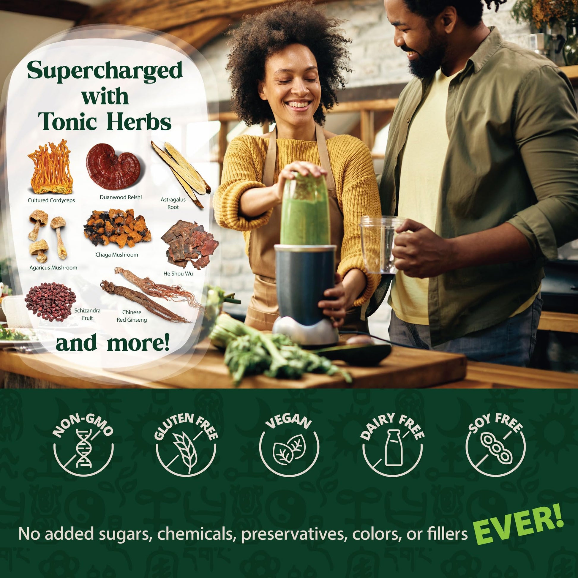 Dragon Herbs Tonic Alchemy Superfood Greens Powder with 91 Ingredients: Tonic Herbs, Ashwagandha, Mushrooms, Probiotics, Super Greens, Seaweeds, Fruits, Vegetables, Spirulina - 30 Servings Dragon Herbs Au supplements