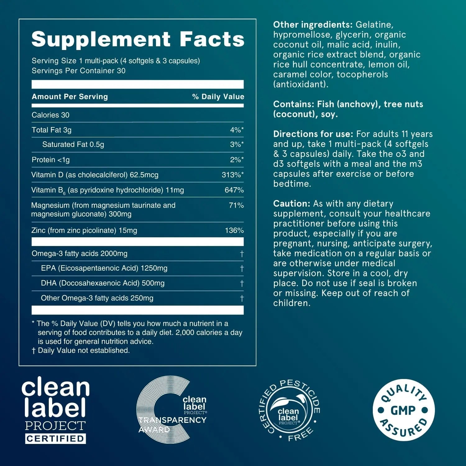 Puori P3 Health Essentials with Magnesium Zinc Complex, Omega 3 Fish Oil & Vitamin D3 Supplements - Men & Womens Daily Multi Puori Au supplements