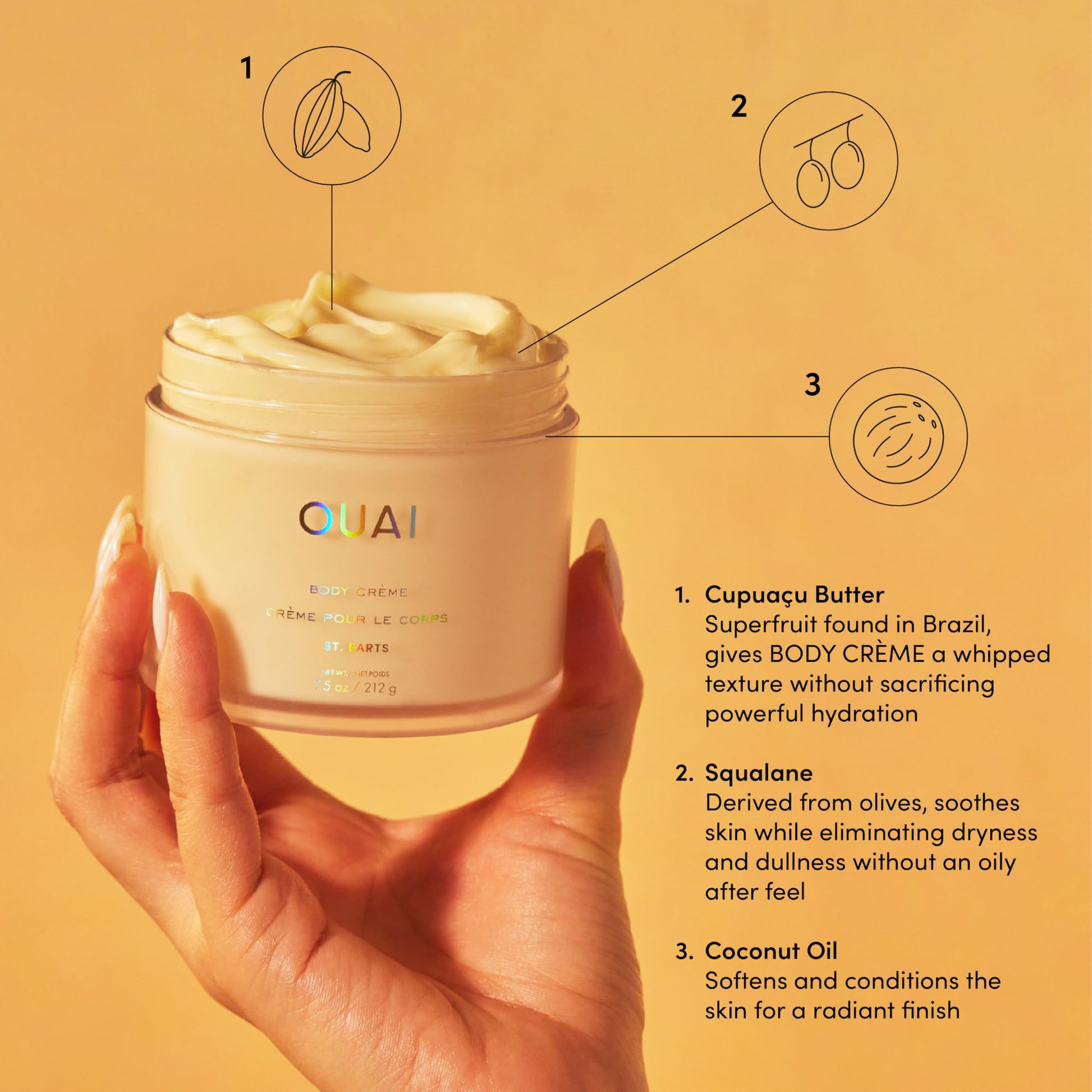 OUAI St. Barts Hair & Body Gift Set - Tropical-Scented Body Care for Women & Men - Includes Full Size Hydrating Body Cream & Deluxe Hair and Body Mist (2 Count) OUAI Au supplements