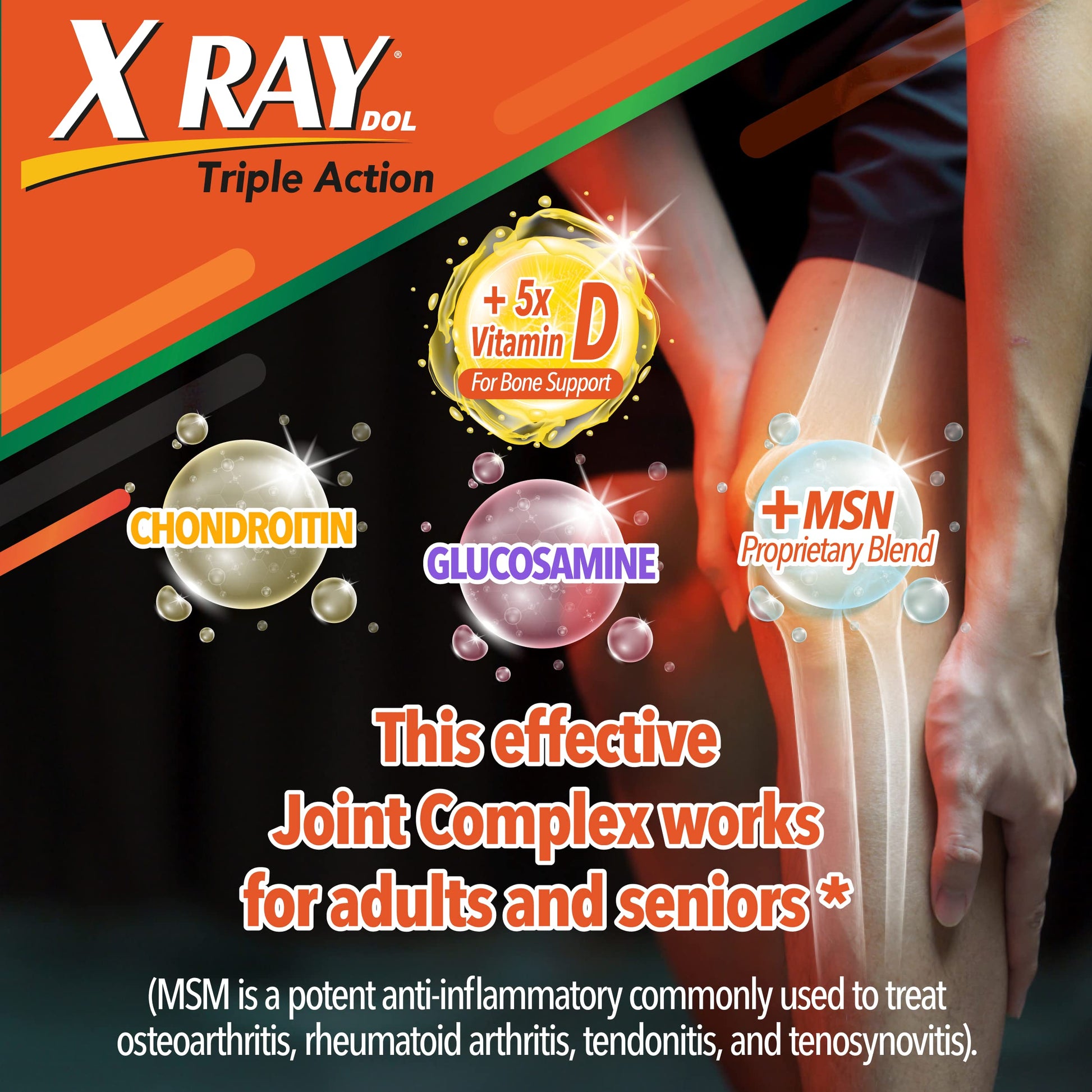 X Ray Dol Triple Action Joint Health Supplement, with 5X Vitamin D, Glucosamine 1500mg X Ray Dol Au supplements
