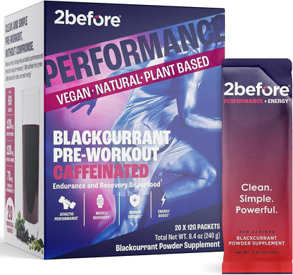 2before All Natural Vegan Pre Workout, with 120mg Caffeine I Clean Energy, Endurance 2beforeAU supplements